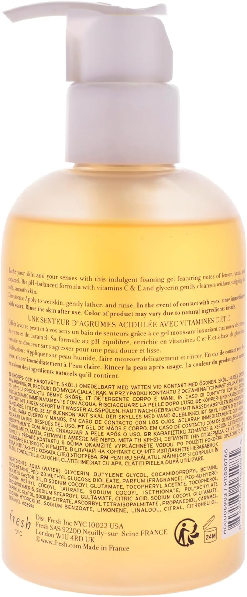 Body and Hand Wash - Sugar Lemon by Fresh for Women - 10 Oz Body Wash