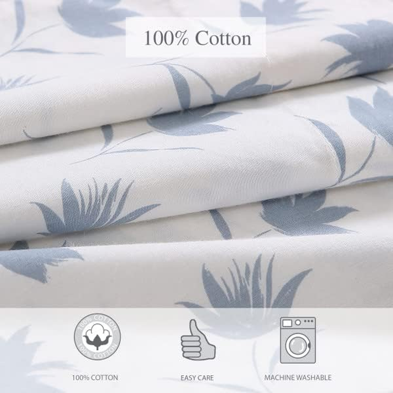 Stone Cottage - Queen Sheets, Cotton Percale Bedding Set, Crisp & Cool Home Decor (Floral Breeze, Queen) image number 4