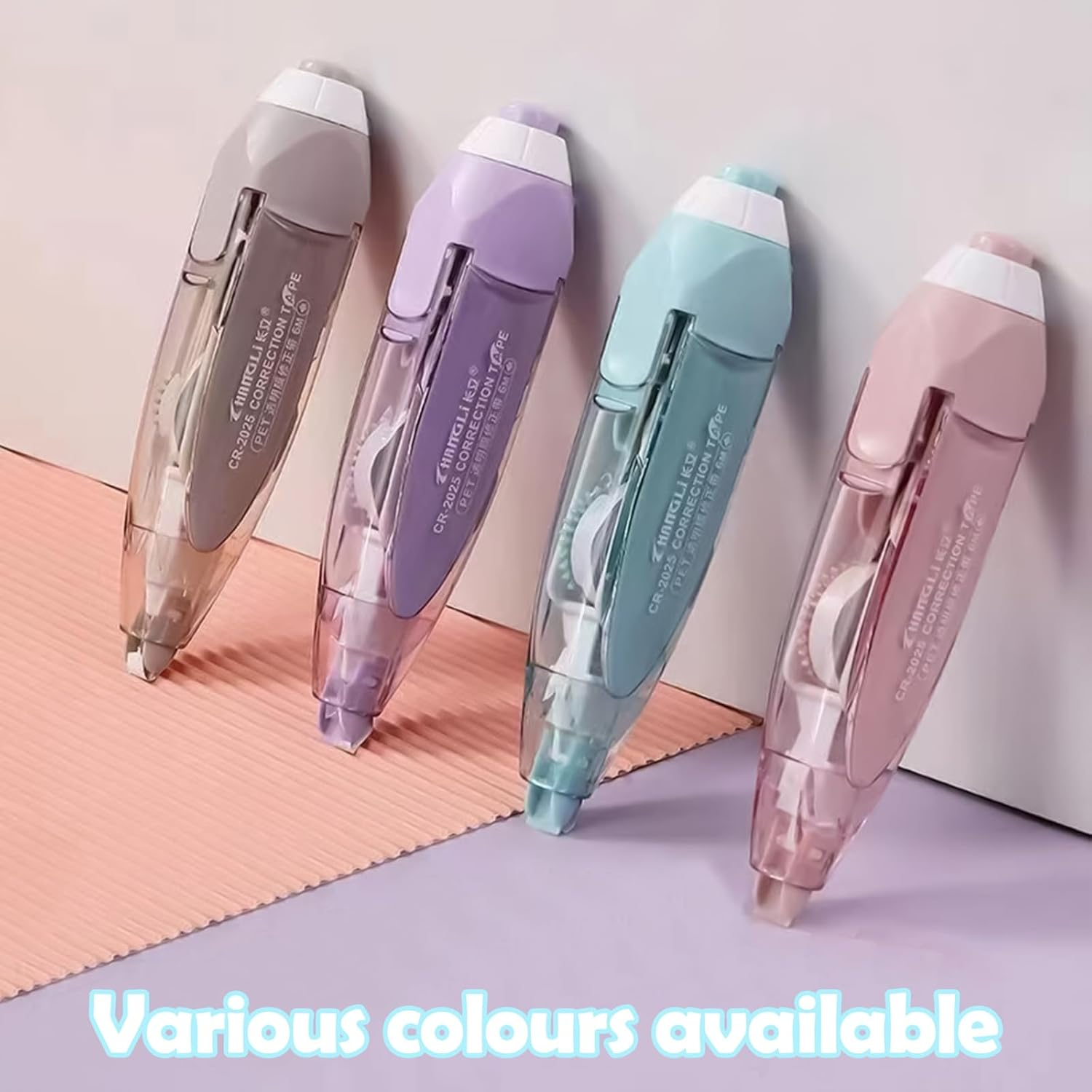 ASTIMESA 4 Pcs Refillable Retractable Correction Tape, Correction Tape Pen Easy to Use, Pen Shaped Applicator for Corrections Office School Supplies (4 Colors) image number 5