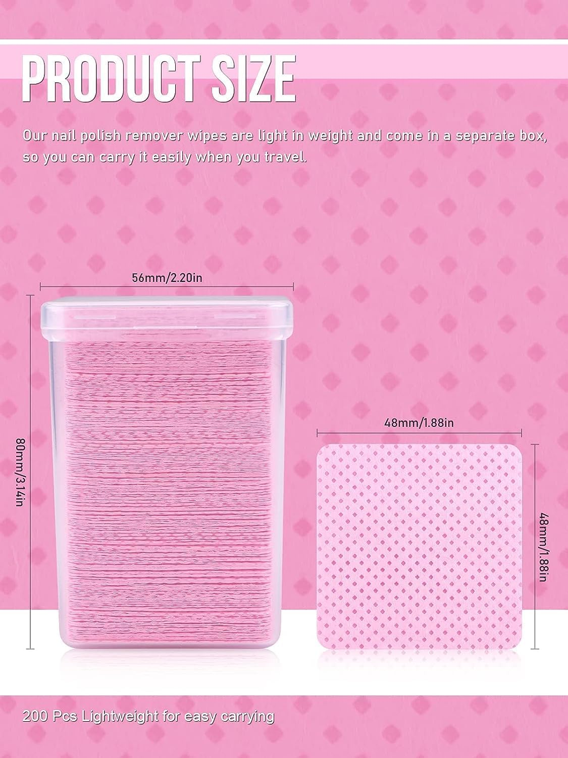 Lint Free Nail Wipes, 400 PCS Non-Woven Fabric Nail Polish Cleaning Pads Pink Lash Extensions Glue Cleaning Remover Wipes Beauty Salon Supplies image number 3