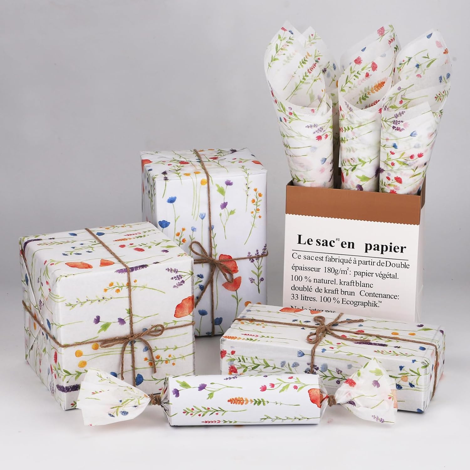 100 Sheets Spring Flower Tissue Paper, 20X14 Inches, Easter Plaid Party Supply, Gift Wrap, Decoration, DIY Craft, Wedding image number 2