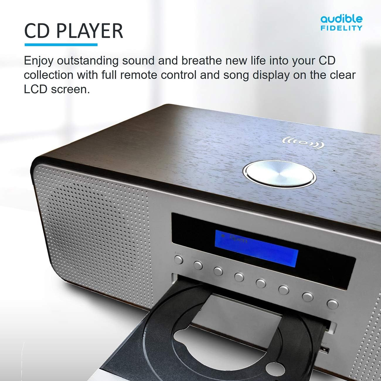 AUDIBLE FIDELITY Complete Hi-Fi DAB/DAB+ Stereo System CD Player with Speakers, Wireless Charging & USB Charging, Bluetooth, MP3 Playback, FM & Digital Radio with Remote Control image number 1