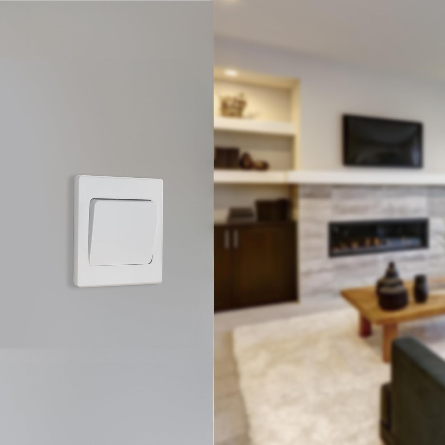 BG Electrical Single Wall Light Switch, Wide Rocker, 2 Way, Screwless Front Plate, round Edges, Evolve, Pearlescent White, 20A, 16AX, PCDCL12WW image number 2