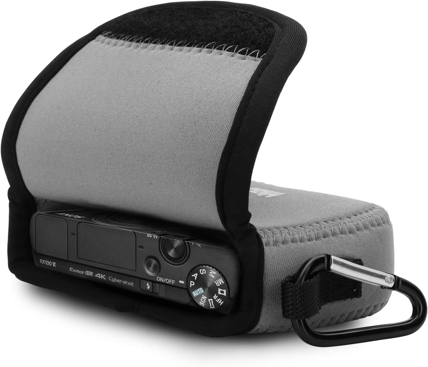 Megagear MG084 Sony Cyber-Shot DSC-RX100 VI, DSC-RX100 V, DSC-RX100 IV, DSC-RX100 III, DSC-RX100 II Ultra Light Neoprene Camera Case - Gray