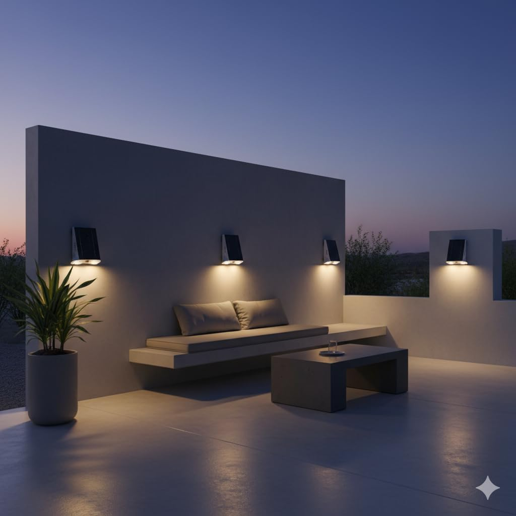 M Ledme Outdoor LED Solar Light with Motion and Twilight Sensor, 800LM 1.3W IP44 Natural White Light (4000K) for Garden, Patio, Facade, Wall image number 1