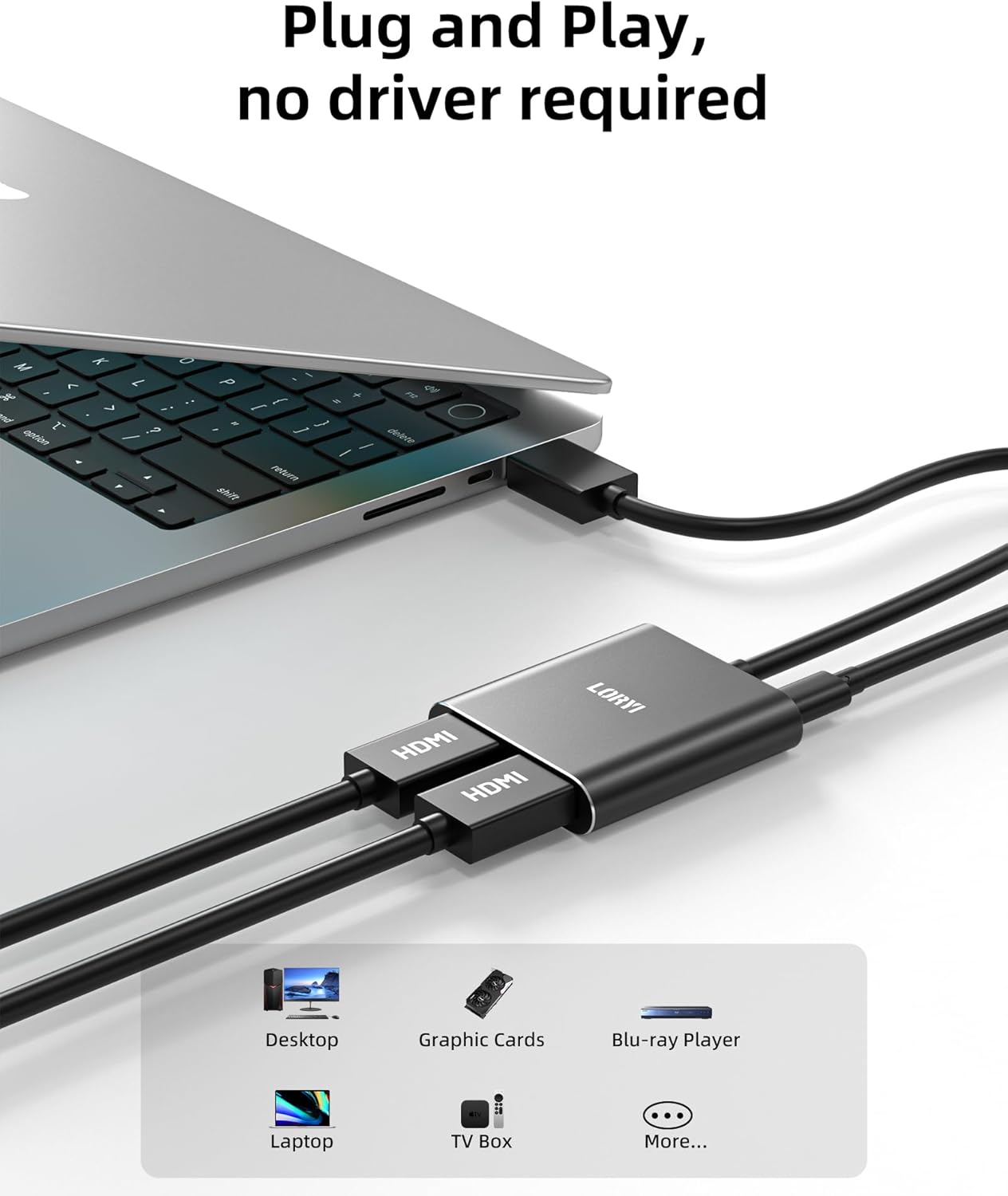 Displayport to Dual HDMI Splitter,4K 60Hz Multi-Monitor Splitter,Dual Monitor DP to 2 HDMI Monitor for Computer Laptop Graphic Card,Pc,Windows Compatible MST Extended Mode image number 4