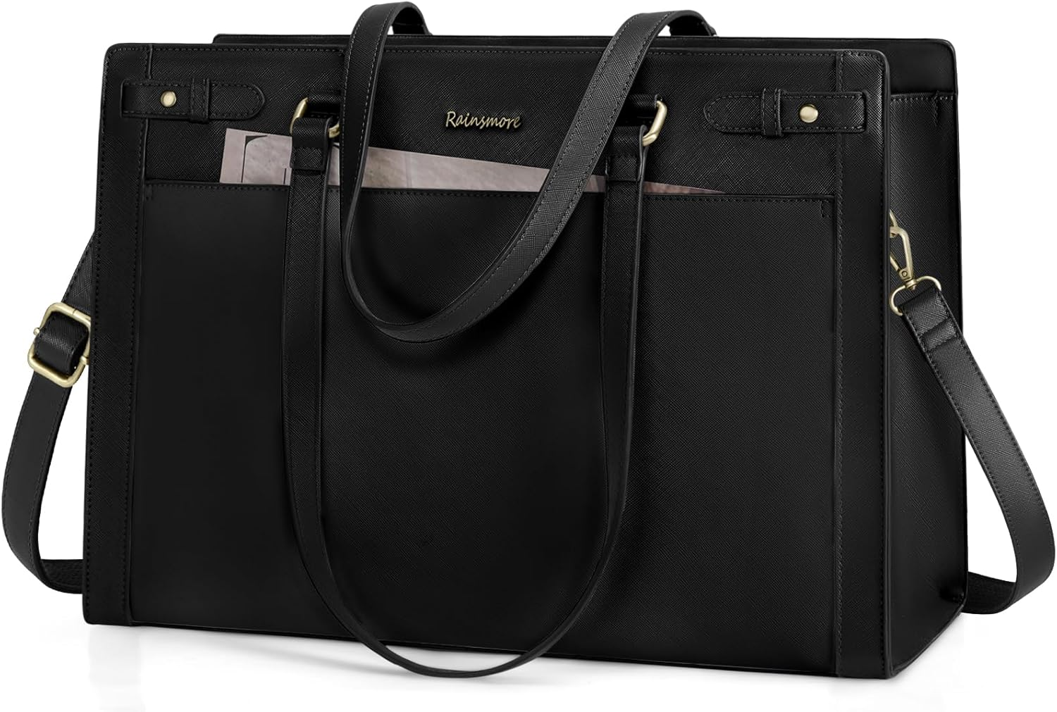 Lubardy Laptop Bag for Women 15.6 Inch Vegan Leather Work Tote Bag Womens Briefcase Waterproof Computer Bags Professional