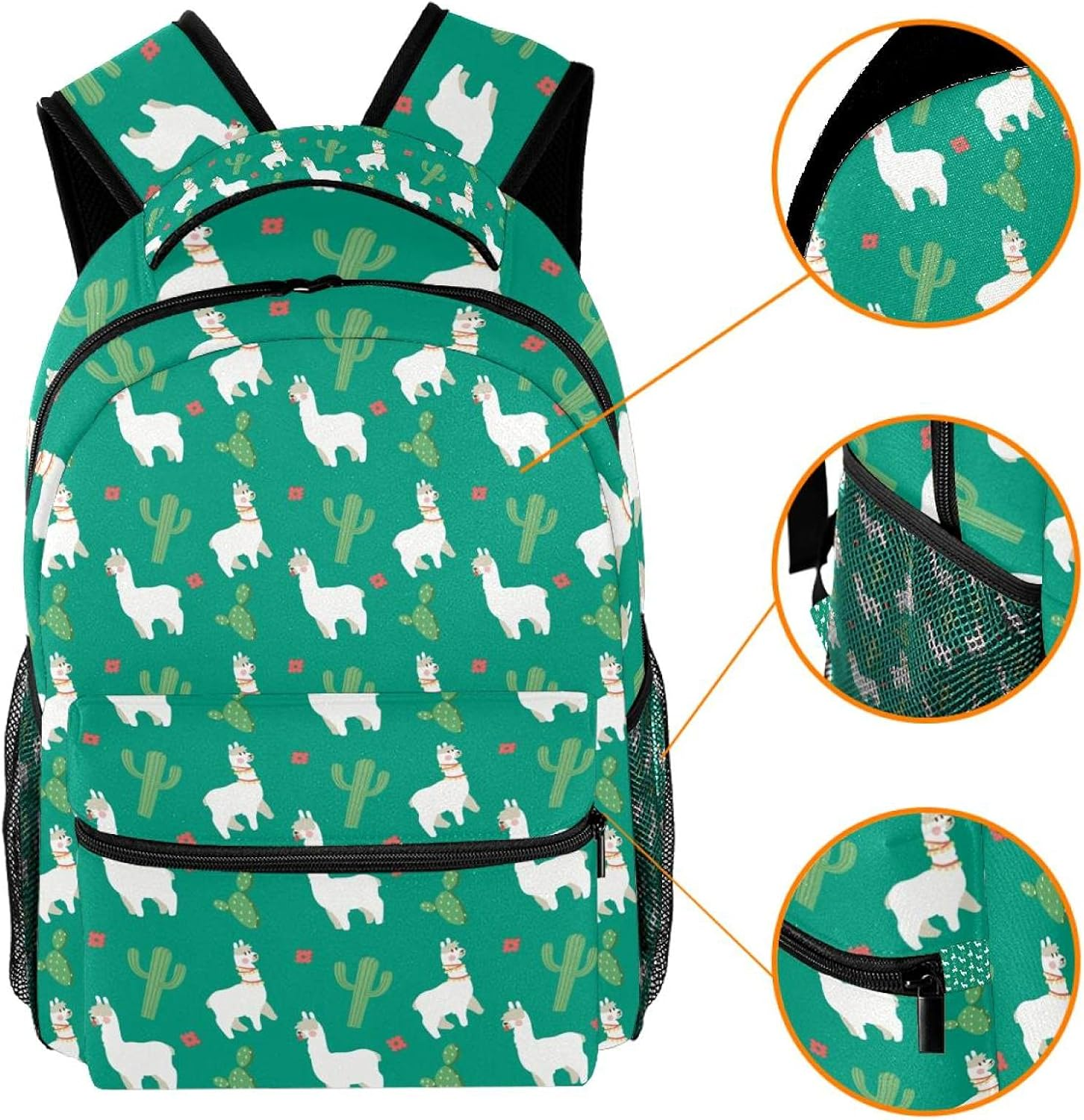 Herd Alpaca and Cactus Backpack Students Shoulder Bags Travel Bag College School Tote Backpacks