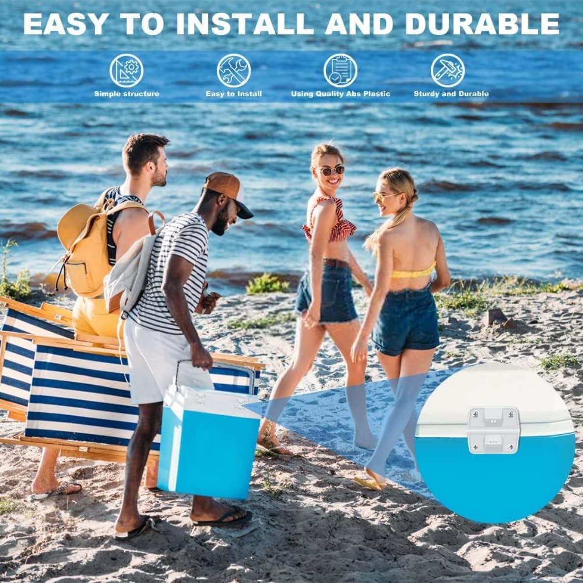 Cooler Replacement Plastic Hinges and Screws Set, Compatible with Coleman Coolers, Set of 2 image number 3