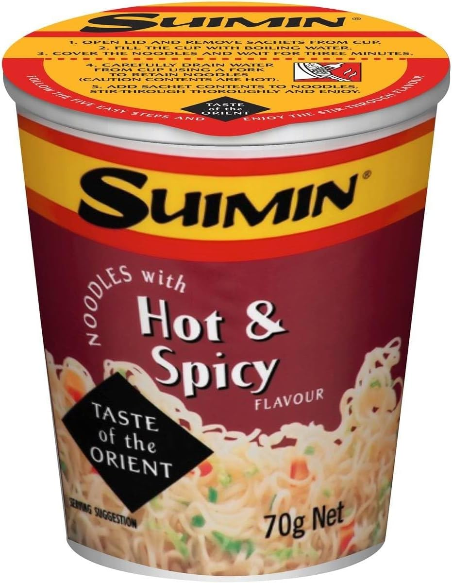 Suimin Cup Noodle, Hot and Spicy, 70G X 12