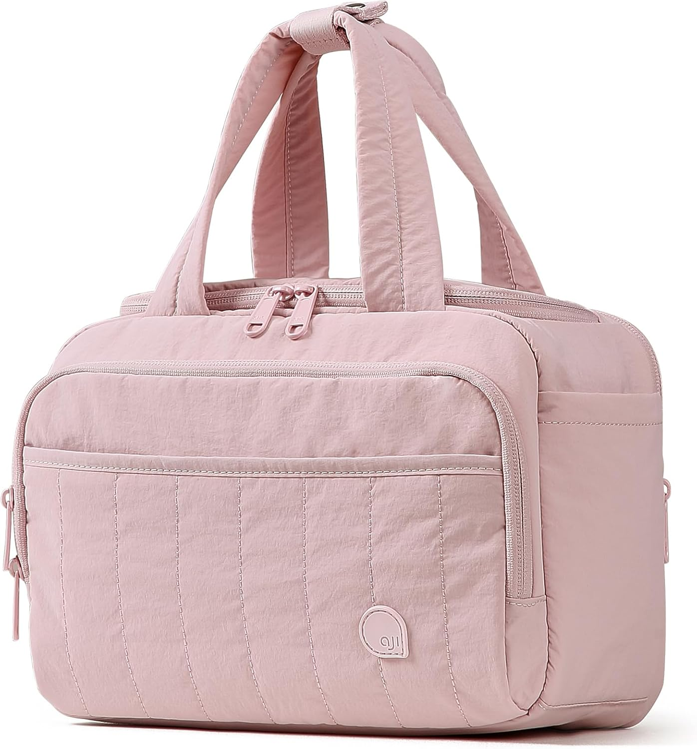 AJI Toiletry Bag Makeup Bag: Travel Toiletry Bag Cosmetic Bag - Lightweight Water-Resistant Travel Makeup Bag - Multiple Pockets Makeup Case for Makeup Storage Travel Toiletries (Milkshake White)