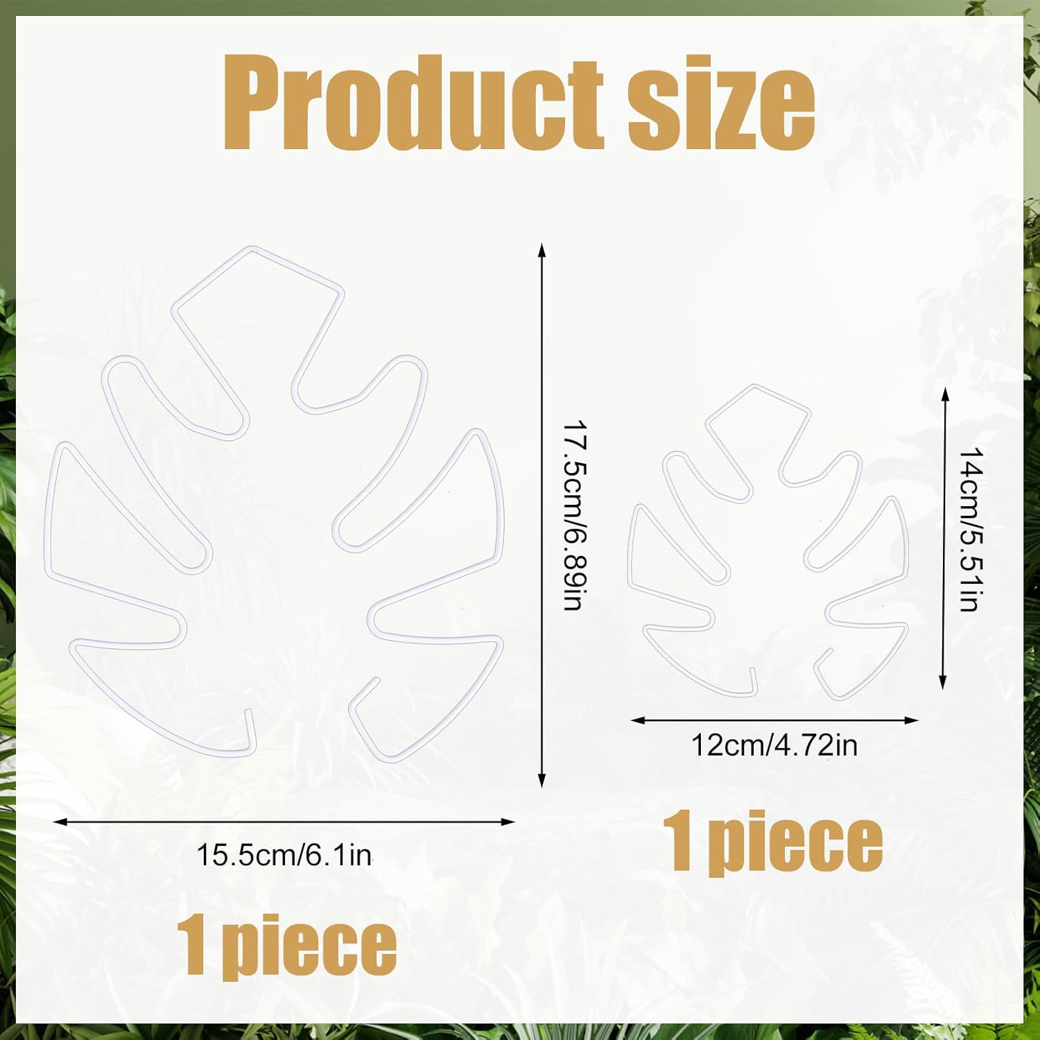 BOXOB 2Pcs Monstera Leaf Plant Support, 2 Size Climbing Plant Stem Support Hooks Ideal Monstera Stabilizer Grapple Holder Turtle Shell Clamp Set for Thriving Growth Plant(White)