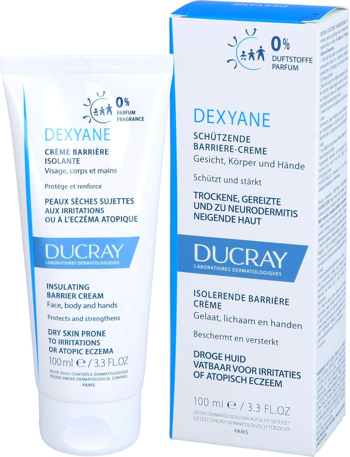 Ducray Dexyane Protective Barrier Cream for Face, Body and Hands 100Ml image number 2
