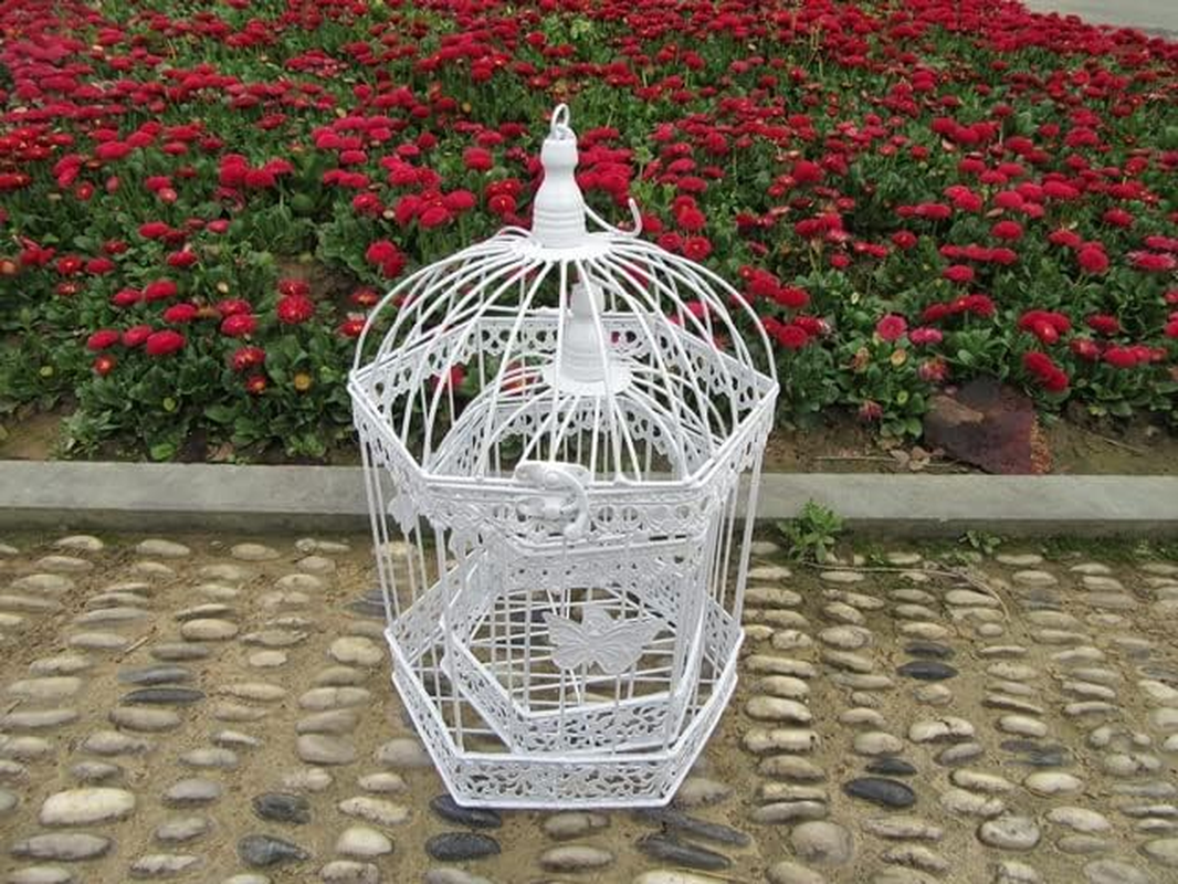 1Set 2In1 White Flying Butterfly Luxury Hanging Bird Cage image number 4