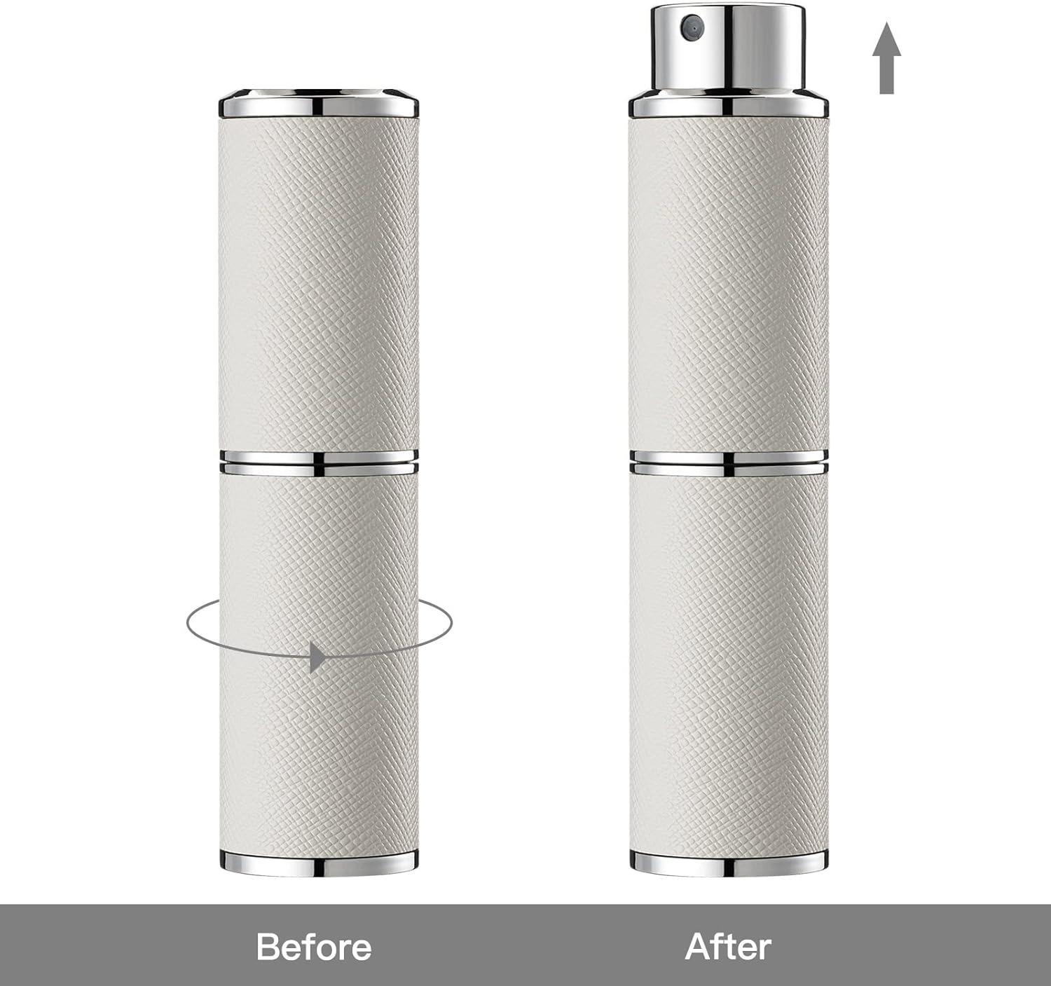 Owlyee Travel Perfume Bottle Refillable - 8ML Leather Empty Mini Cologne Spray Atomizer Men - Small Fragrance Sample Sprayer - Portable Refill Travel Essentials Container with Black White image number 6