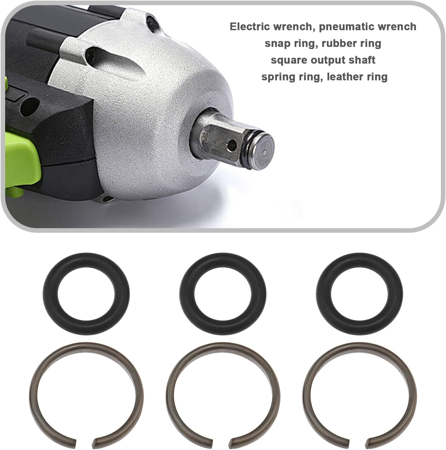 10 Sets Impact Wrench Socket Retainer Retaining Ring with O-Ring Suitable with 1/2 Inch Impact Wrench Tool Parts and Accessories image number 5