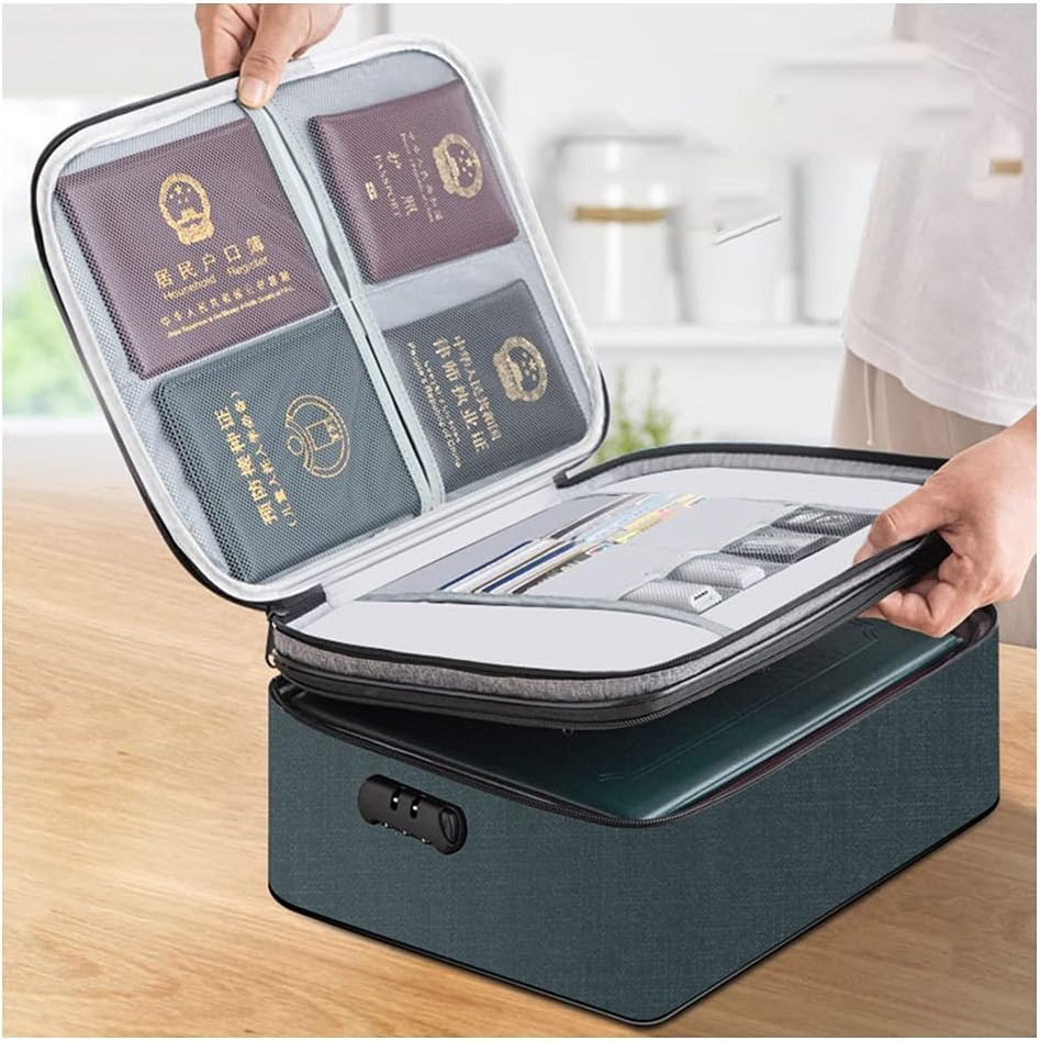 Document Package， Document Holder with Zipper, Organizer Box, File Storage, Pouch, Credential Bag(Grey)