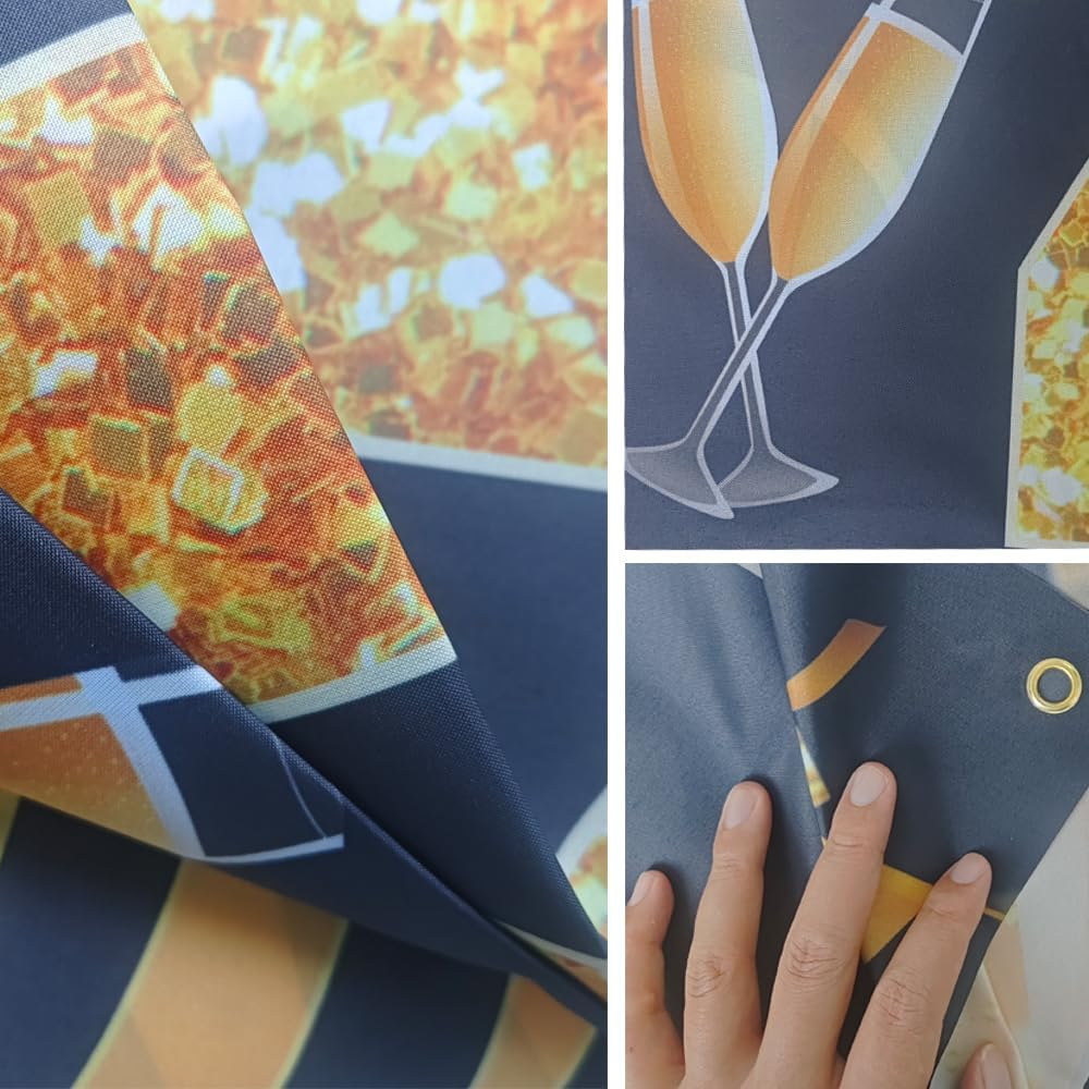 Black Gold Happy 80Th Birthday Banner Backdrop Kit with 12 Balloons,Cake Topper,1.8M X 1.15M Birthday Decorations for Parties,Photography-Premium Birthday Party Supplies for Men Women image number 3