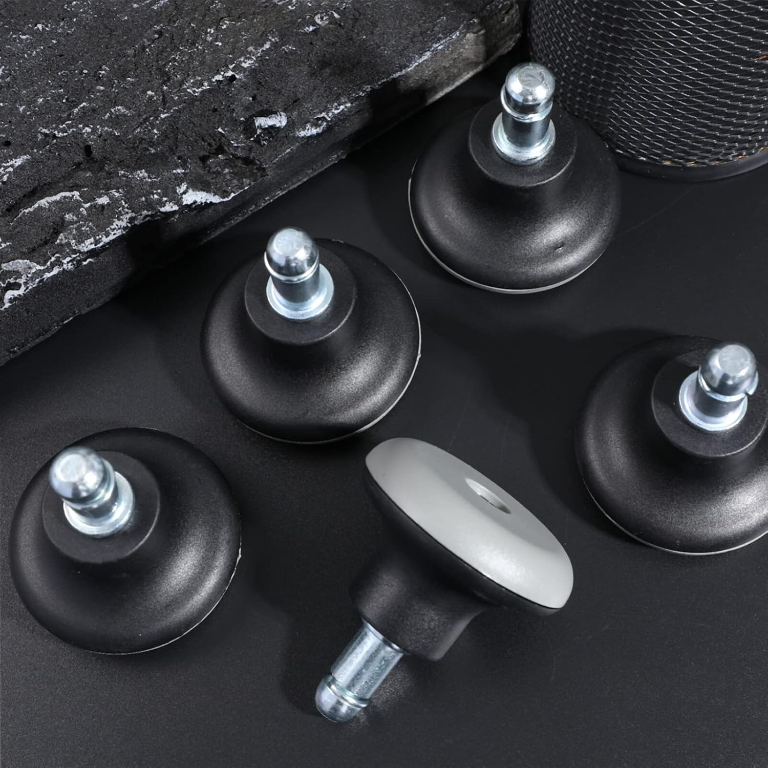 Wheels to Fixed Stationary Castors Chair Casters 5Pcs Office Chair Caster Fixed Bell Glides Replacement Heavy Duty Fixed Wheel for Office Chair Stationary Feet Carpet Rug image number 3