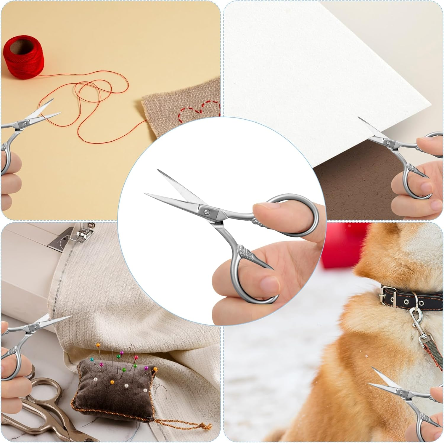 Small Nose Hair Scissors, Facial Hair Mini Grooming Scissors for Men Women, Stainless Steel Trimming Pointed Scissor for Eyebrows, for Facial Hair, Eyebrow, Eyelash, Beard, Moustache, 3.5Inch image number 4