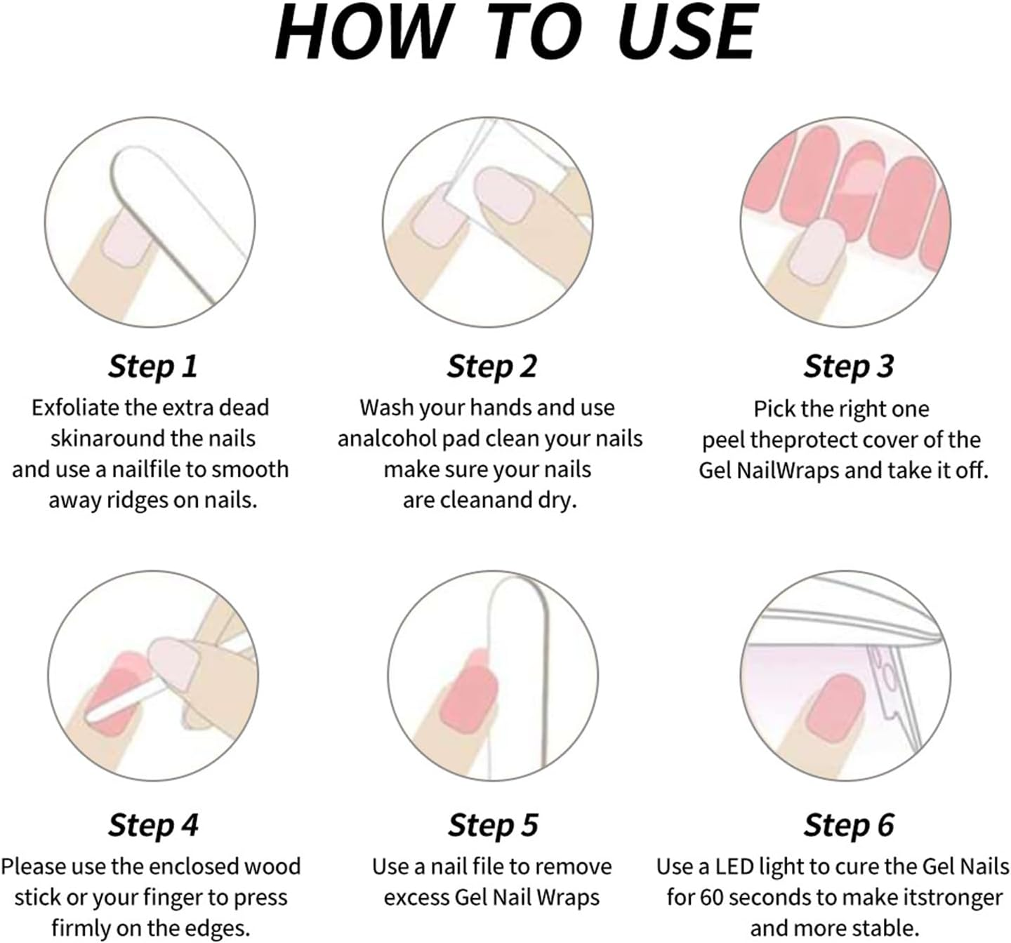 16 Pcs Semi Cured Gel Nail Stickers, Red Nail Strips Wraps for Salon-Quality Manicure, for Works with Any UV Lamp, Easy to Apply, Trim, & Remove Gel Stickers image number 4