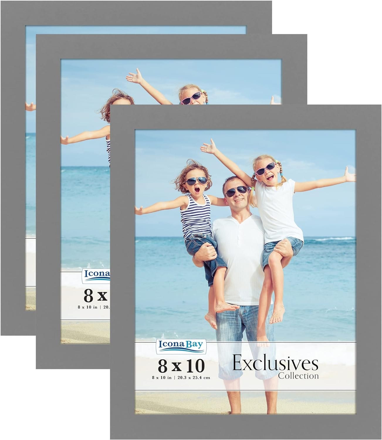 Icona Bay 11X14 Picture Frame (3 Pack, Black), Sturdy Wood Composite Photo Frame 11 X 14, Wall or Table Mount, Set of 3 Exclusives Collection
