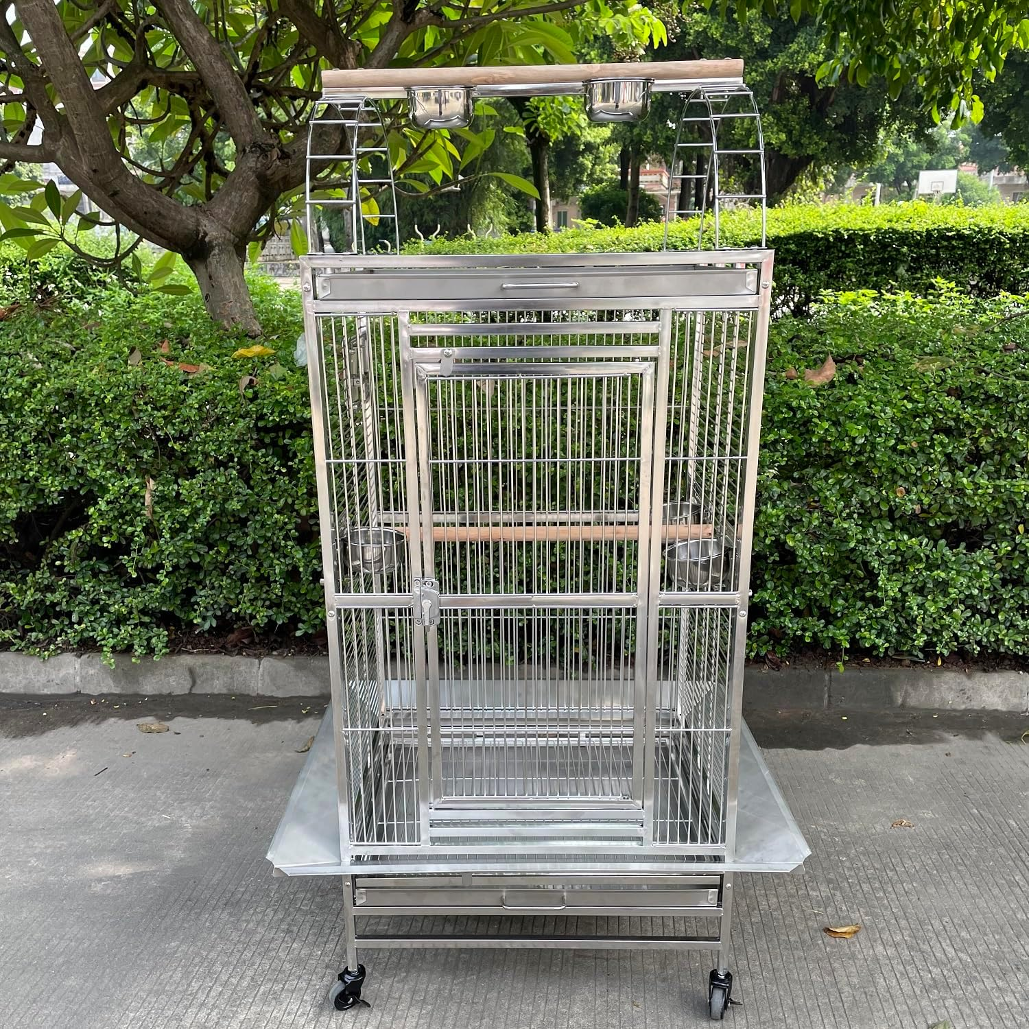 BMWPET SUS201 Stainless Steel PLAYTOP Style Bird CAGE Parrot CAGE 150Cm image number 2