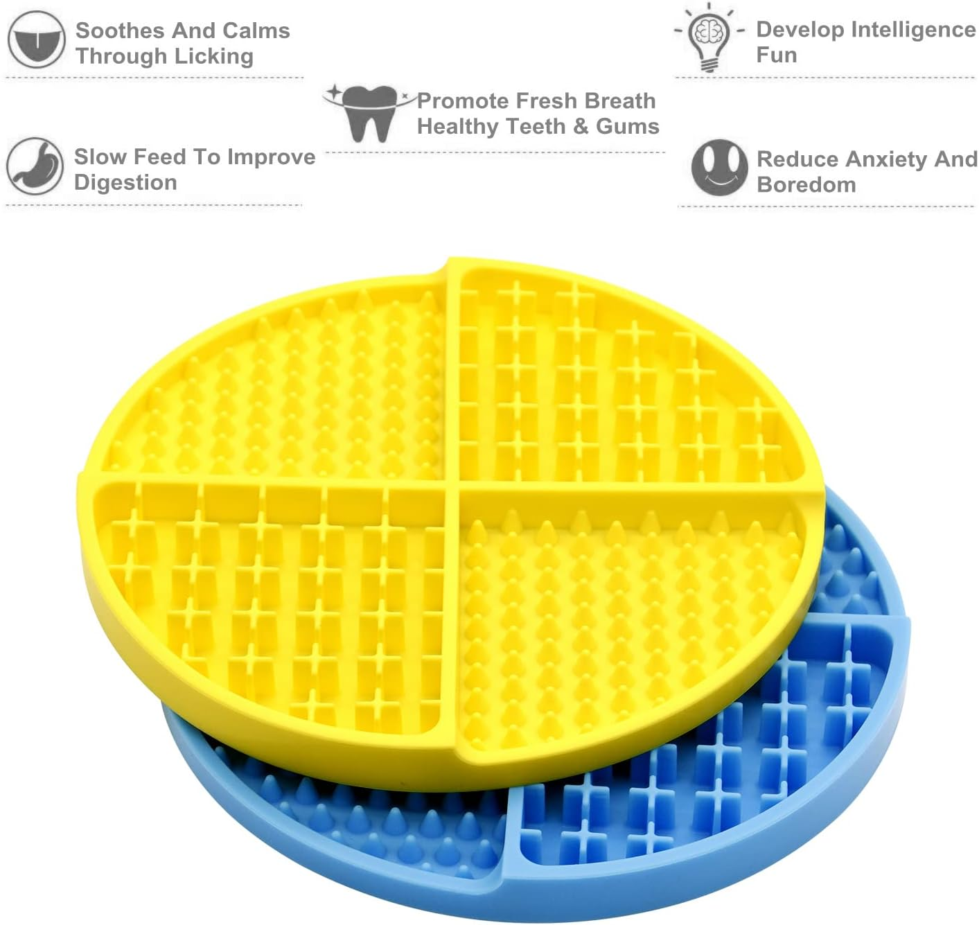 Licking Mat for Dogs and Cats,Dog Slow Feeders,Boredom Anxiety Reduction,Heavy-Duty Puzzle Mat Dog Treat Mat with Unique Quadrant Design,Perfect for Yogurt,Treats or Peanut Butter(Orange) image number 3