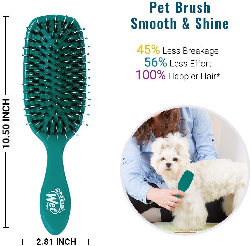 Wet Brush Pet Brush, Smooth & Shine Dog and Cat Brush - Teal (BPET833TEAL) image number 5