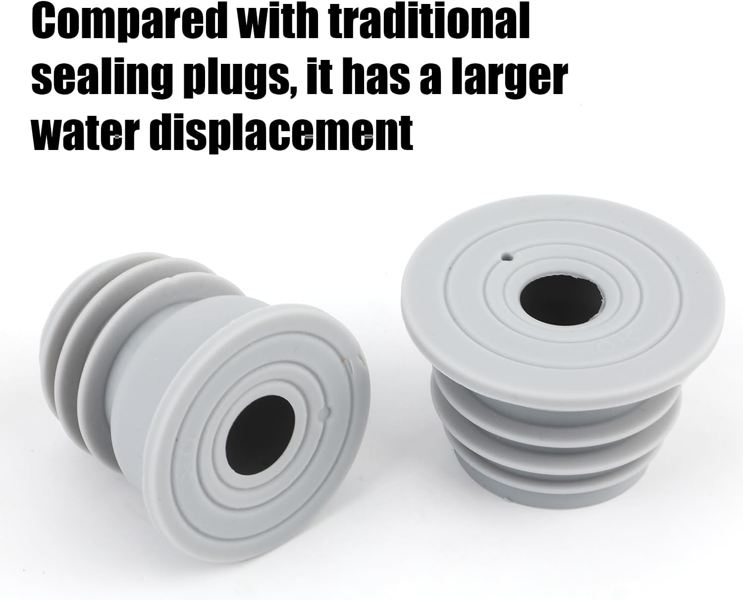 2Pcs Washing Machine Drain Hose Seal, Silicone Washer Drain Hose Seal Gray Washing Machine Drain Seal for Kitchen Bathroom Sink Efficient Drainage Washing Drain Seal