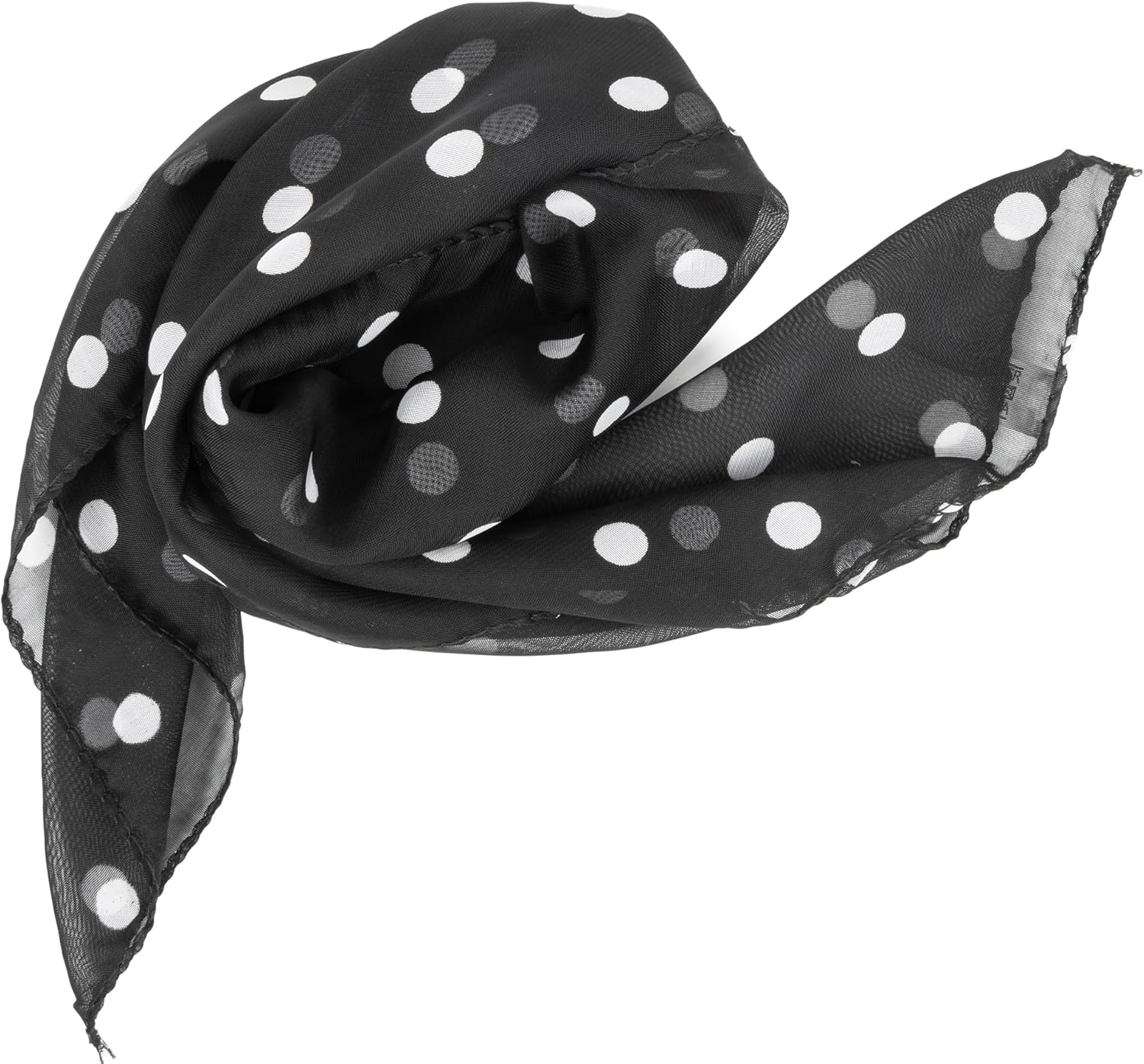 INOGIH Womens Soft 27'' Chiffon Polka Dots Square Scarf - Florals Print Shawl Wraps Square Kerchief Neck Scarf Shawl image number 5