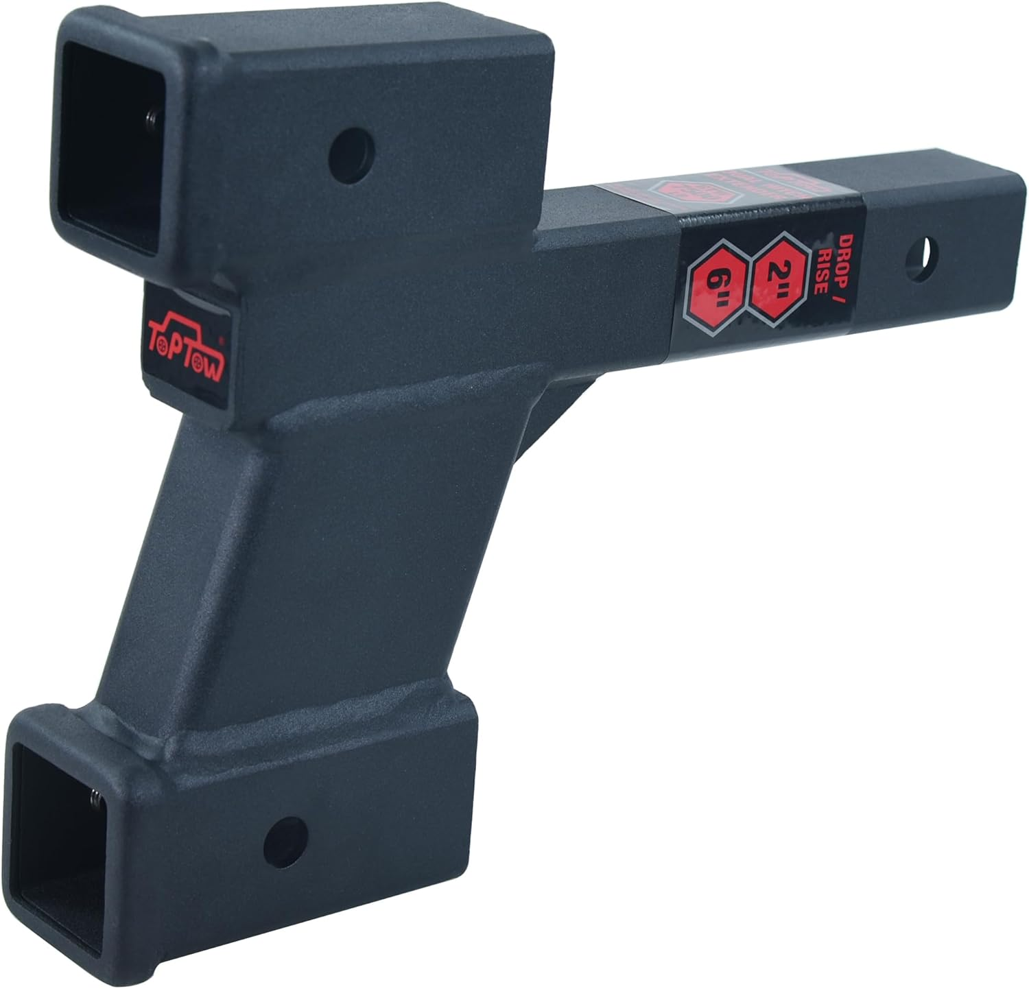 TOPTOW 64085 Trailer Dual Hitch Extender, 2-1/4-Inch & 6-1/4-Inch Rise/Drop, 2" Receiver, 2-Inch Shank, 7500Lbs Capacity