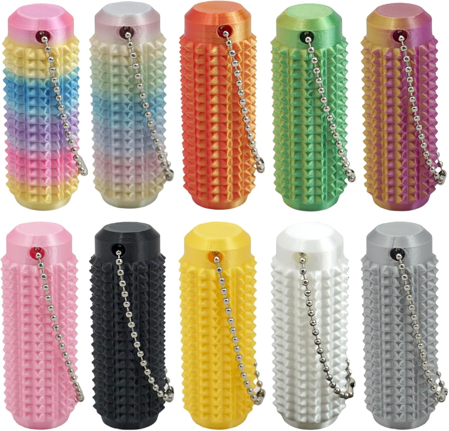 10 Pcs Ouchies Pain Fidget Toy, Pain Stim Spiky Grippie Fidget Keychain - Sensory Stress Relief Toy for Adults, Anxiety Relief Tool - ADHD & Sensory Needs Fidget Keychain, Divert Attention image number 1