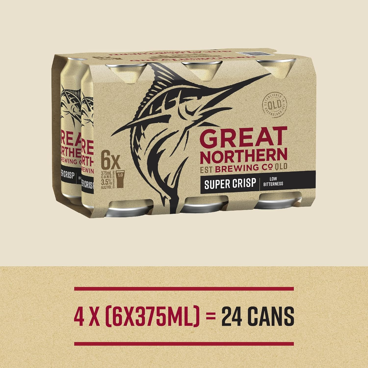 Great Northern Super Crisp Lager, Smooth & Refreshing Finish, 3.5% ABV, 375Ml (Case of 24 Cans) image number 4