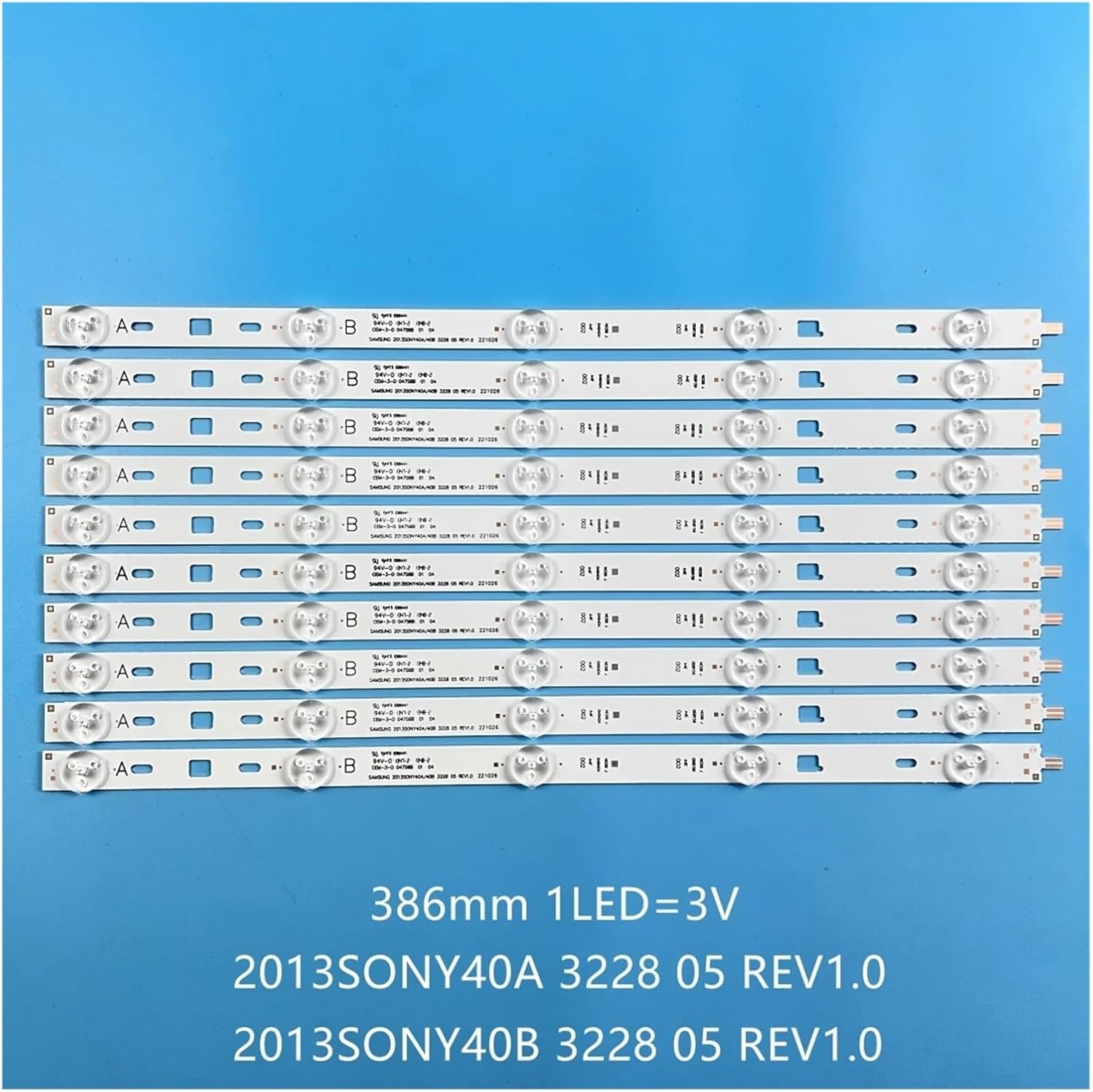 10Kits LED Backlight Strip for S.-Ony 40'' KDL-40R483B KDL-40R455B KDL-40W600B KDL-40W590B (Color : 100 Pieces for 10TV)