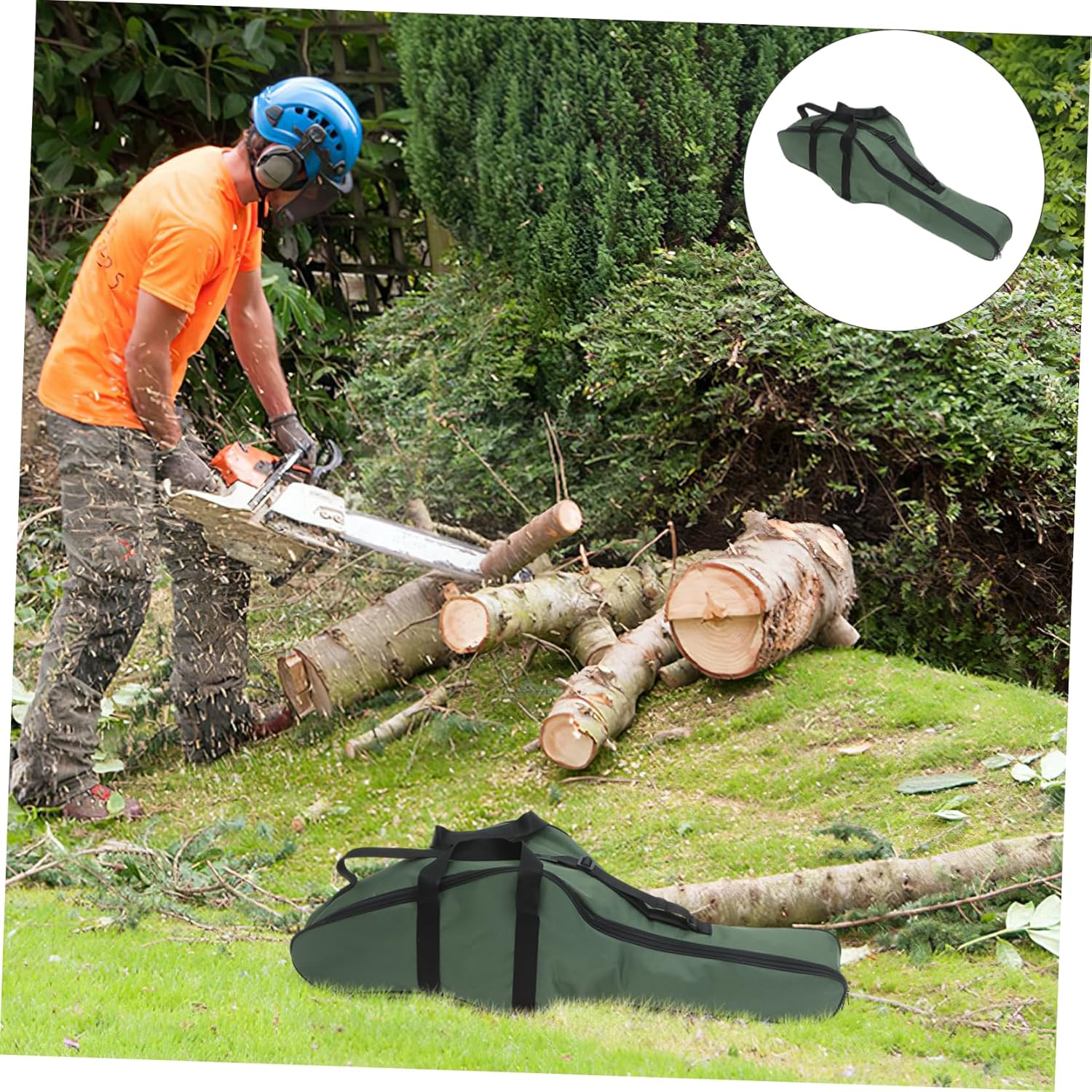Garneck Chainsaw Bag Portable Outdoor Use Large Capacity Water-Resistant Canvas Carrying Case Convenient Handheld Design for Forestry and Gardening image number 5