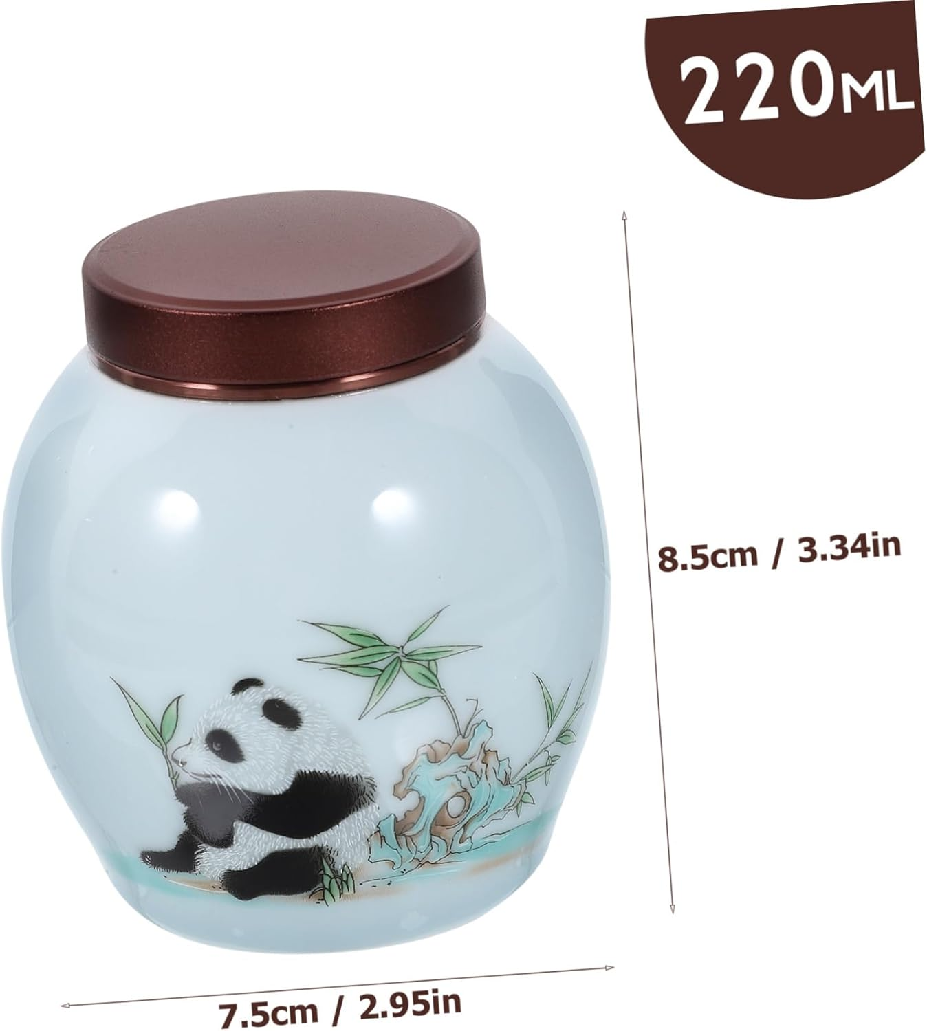 Panda Ceramic Tea Canister Jar Cute Household Storage Container for Tea Snacks and Beads Multi-Functional Storage Elegant Design for Home Decoration image number 1