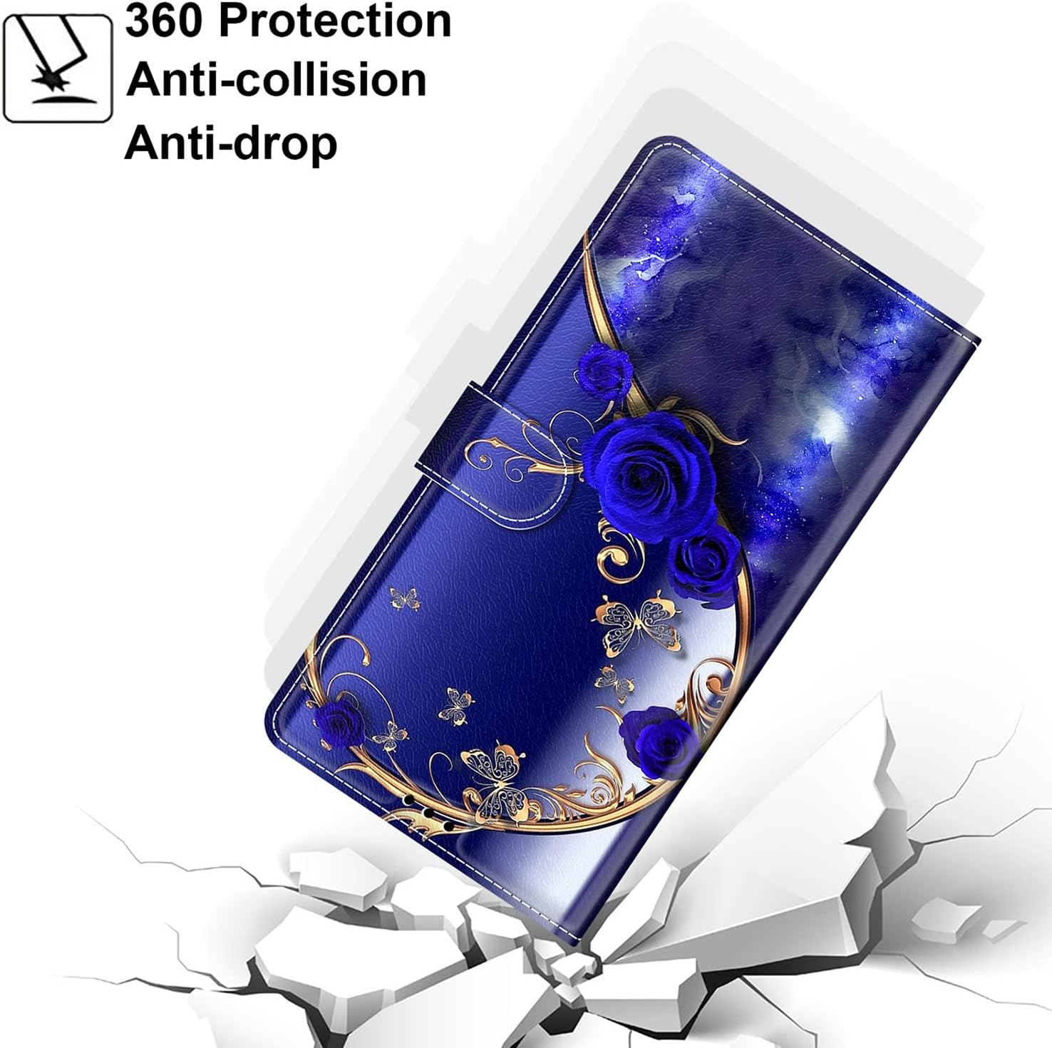 Mobile Phone Case for Iphone 17 Air Case, Premium Leather Flip Foldable Shockproof Magnetic [Stand Function] [Card Slots] Protective Case - Butterfly - Pic:02 image number 5