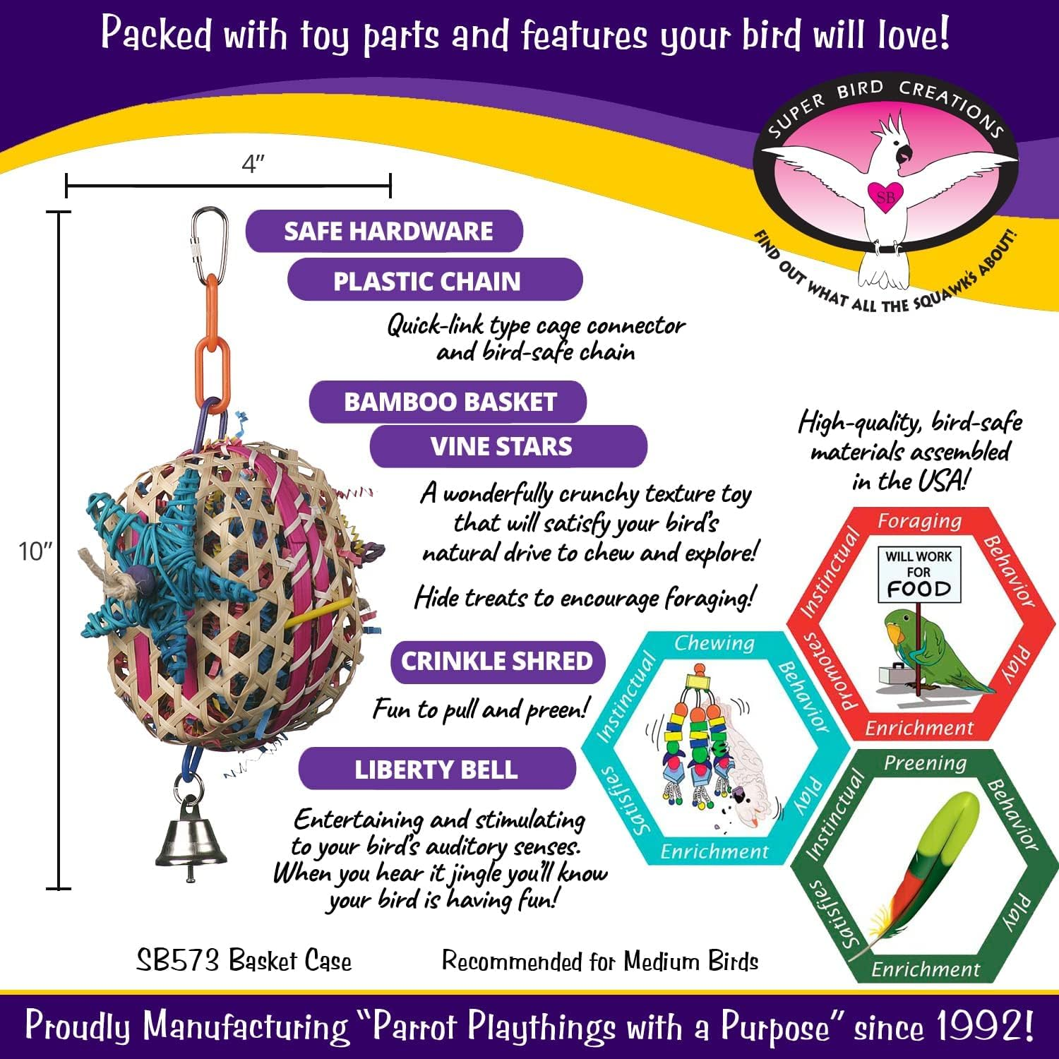 SUPERBIRD SB573 Basket Case Toy, 25X10Cm image number 4