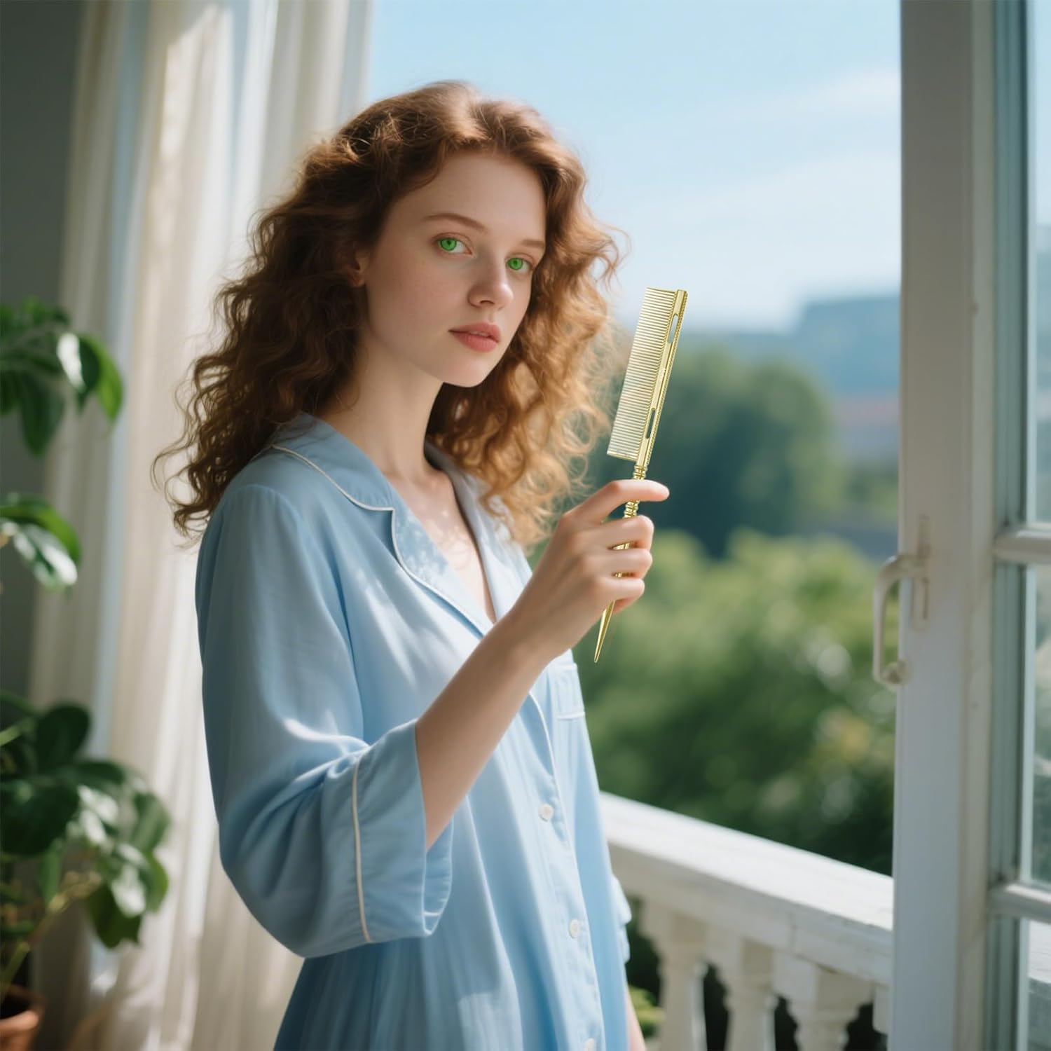 Tail Comb - Parting Tip Bristle Teasing Brush,Lightweight Root Teasing Comb Detangling Styling Tool for Girlfriend Daughter Mom - Gold image number 6