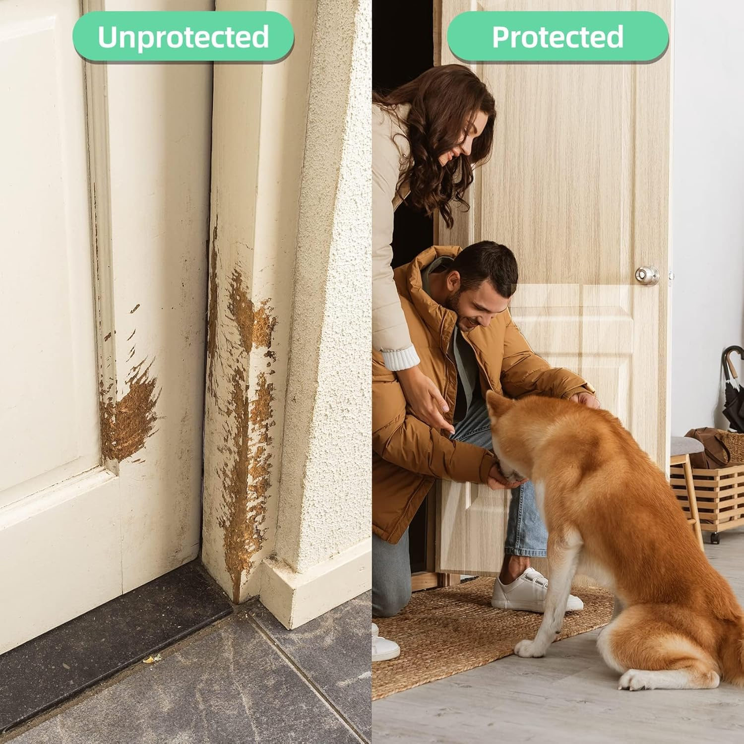Door Protector from Dog Scratching - Neulsun Cat & Dog Door Protector Scratch Guard, No Residue Furniture & Door Dog Scratch Protector Guard for Dogs, Transparent Pet Door Protector - (500Cm X 30Cm) image number 1