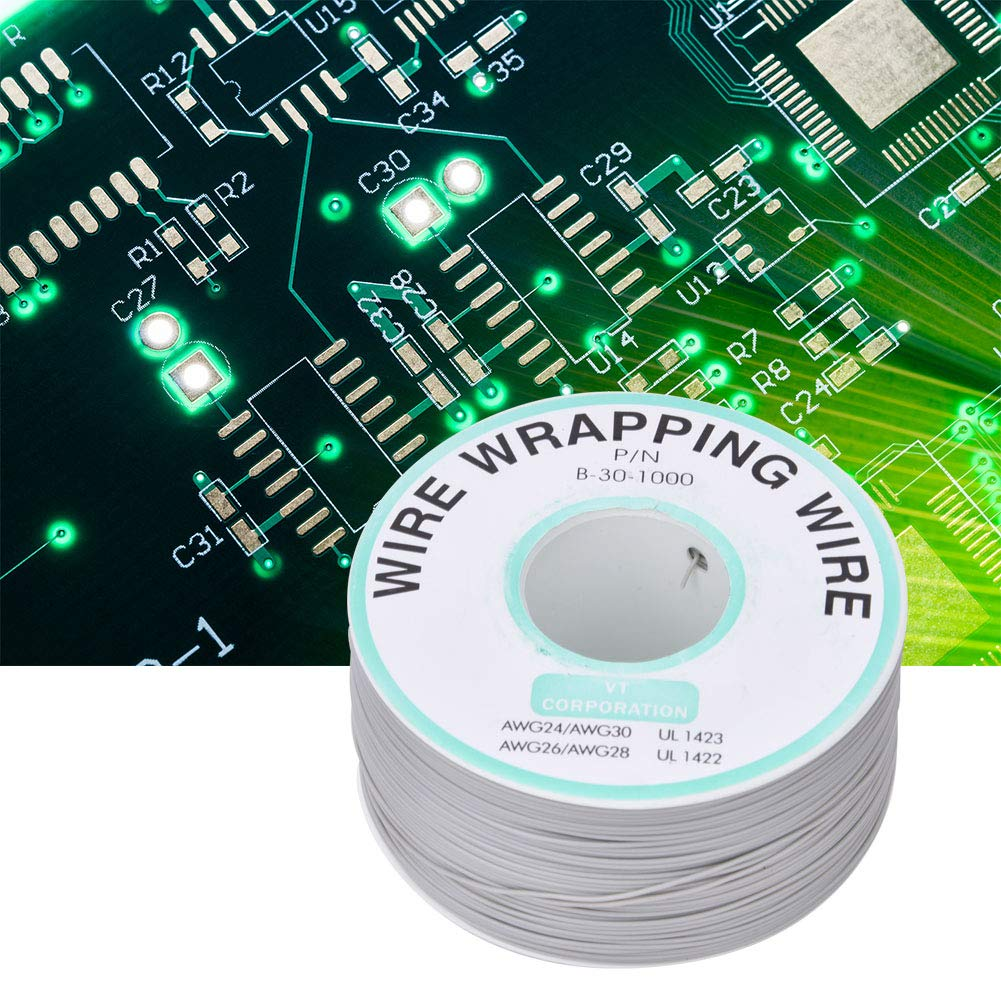 Marhynchus Gray OK Wire Printed Circuit Board Repairing Tin Plated Copper 30AWG Wrapping Jumper Wire Copper 30AWG 300 M image number 2