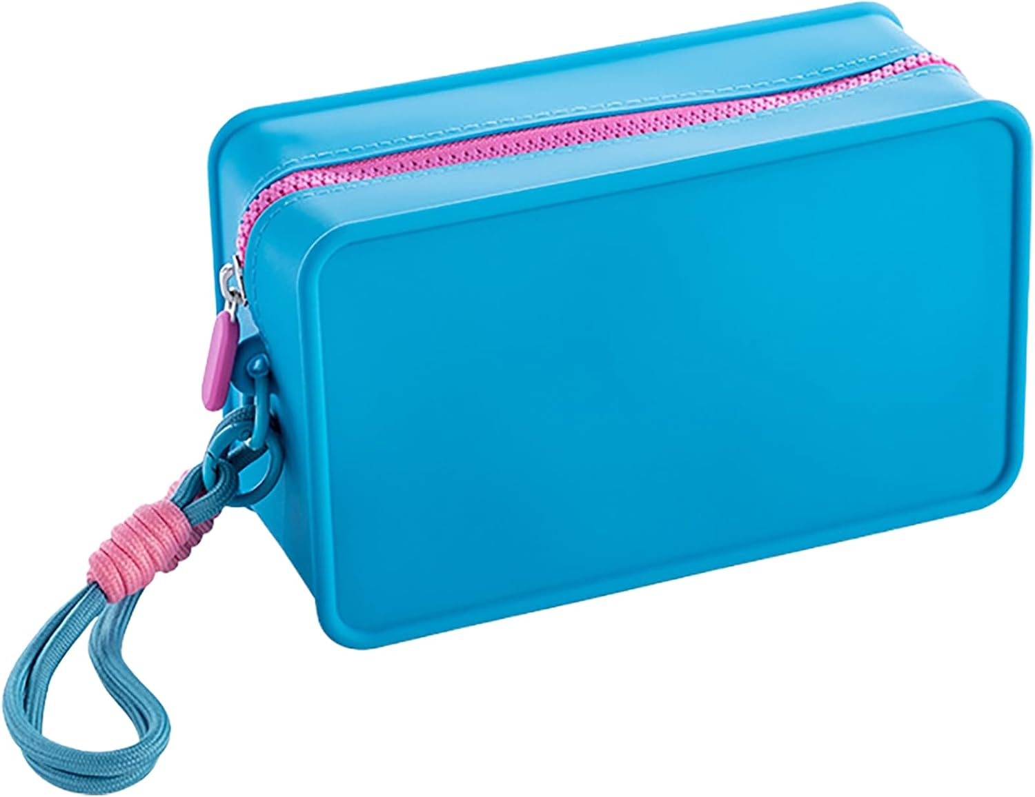 Macaron Style Silicone Travel Makeup/Cosmetic/Toiletry Bag-Waterproof Portable Organizer Pouch with Zipper/Braided Lanyard Keychain/Women Girls' Gym Wash Bag/Purse/Stores Makeup Brush & Nail Polish image number 3