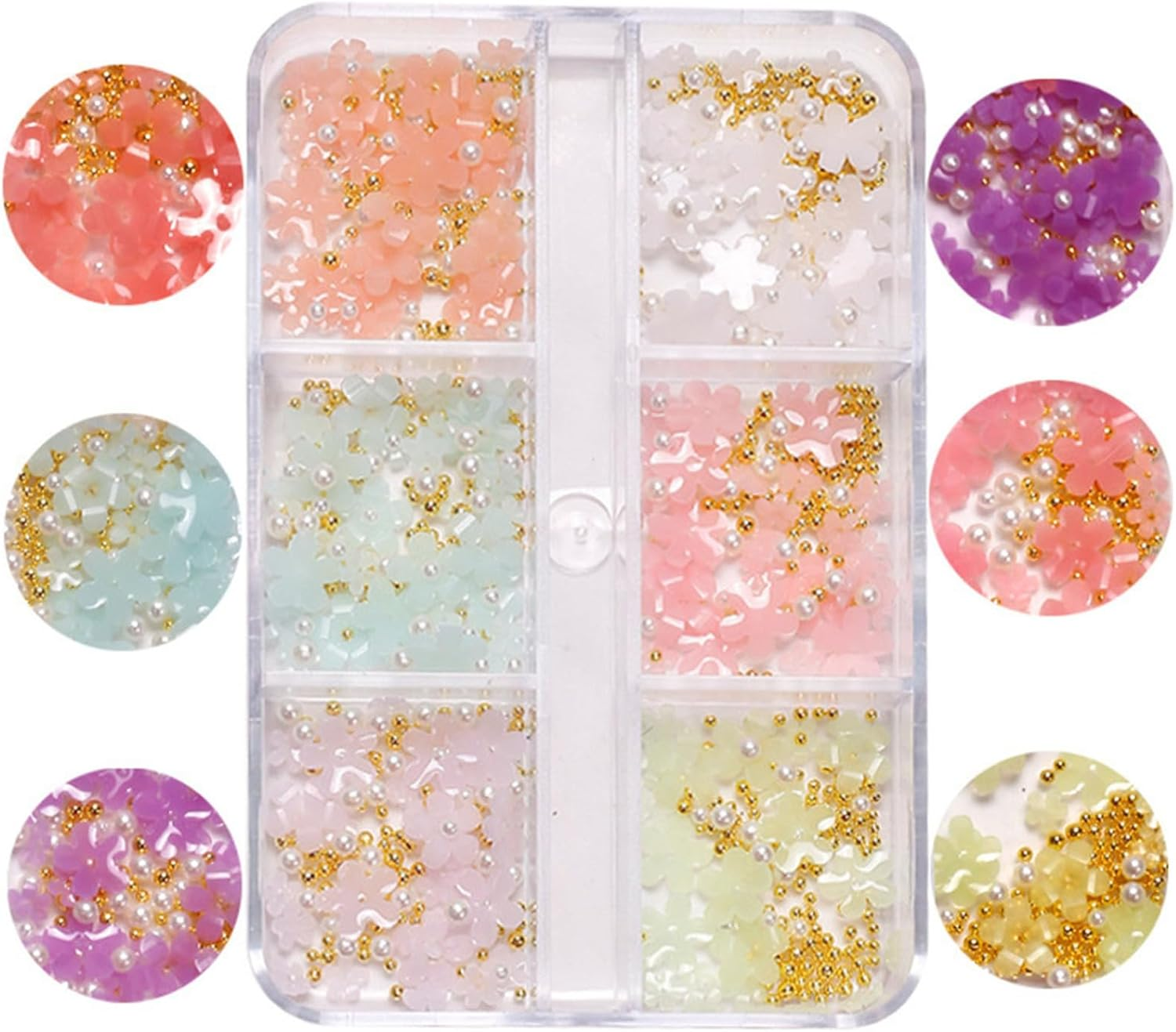 Miutii Self Adhesive 3D Flower Nail Stickers Floral Nail Art Decals Small Blossom Designs for Women Girls DIY Manicure Summer Spring Nail Decor Type E One Size - Type E image number 4