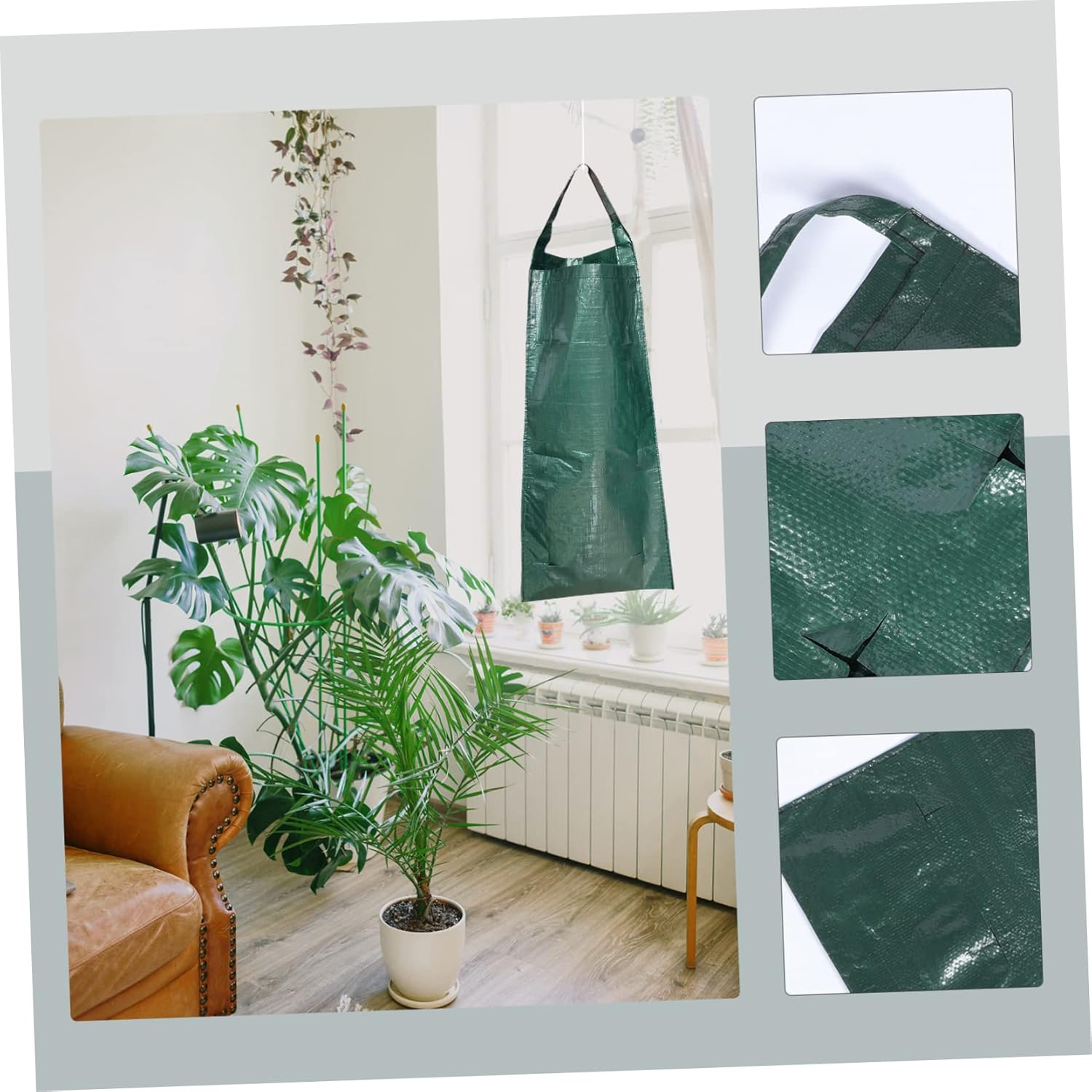 SUPVOX 4Pcs Hanging Strawberry Planter Wall Mount Garden Grow Bag Upside down Planter Vegetable Planting Bags for Patio Balcony image number 1