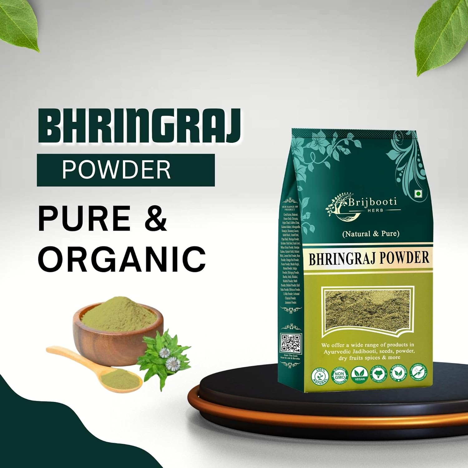 Brijbooti Bhringraj Powder (400 Gm) | for Hair Mask & Pack | Natural Formula for Hair Mask & Growth image number 5