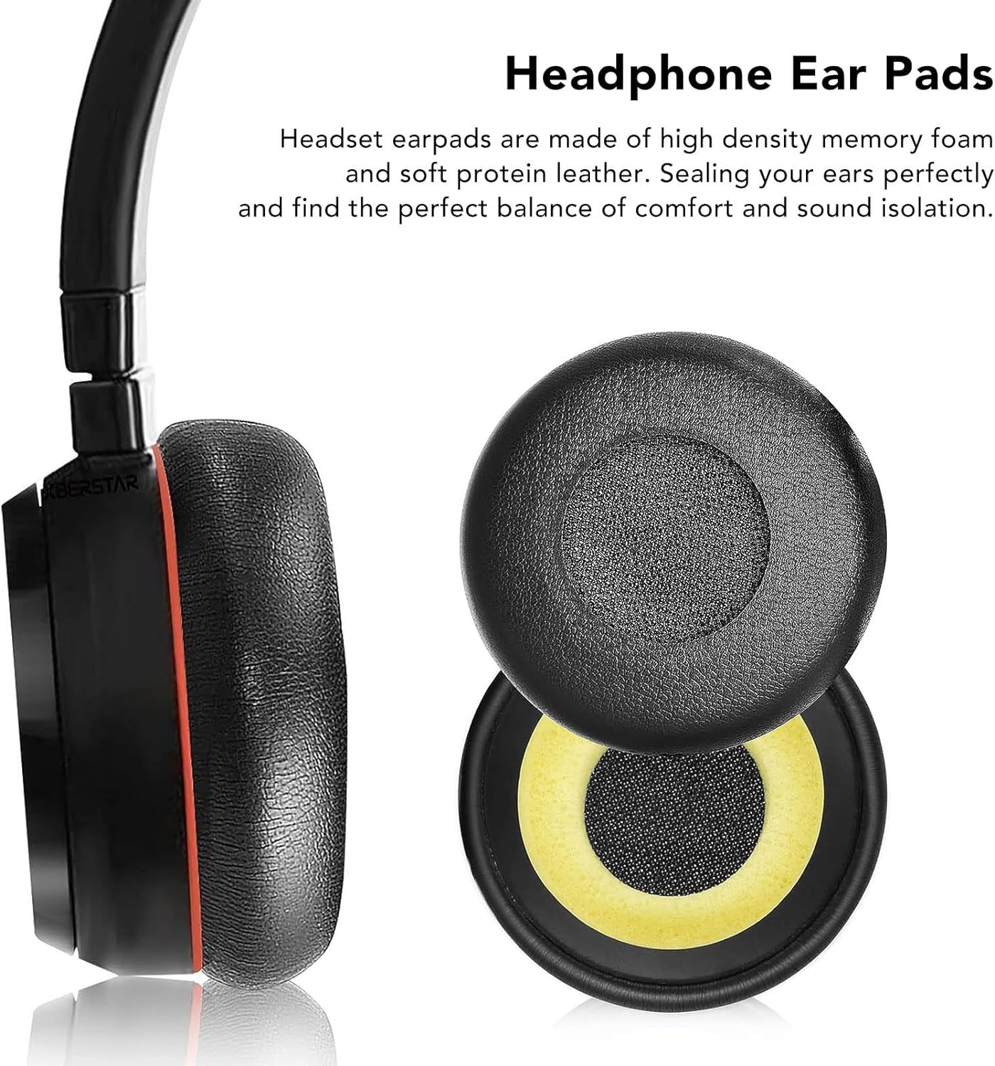 Replacement Earpads, Professional Protein Leather Headphone Ear Cushions Cover for Jabra Evolve 20 20Se 30 30II 40 65 65 image number 6