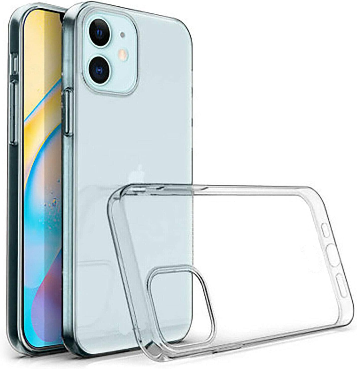 Slim Transparent Clear Bumper Cushion Case Cover for Apple Iphone 12 image number 2