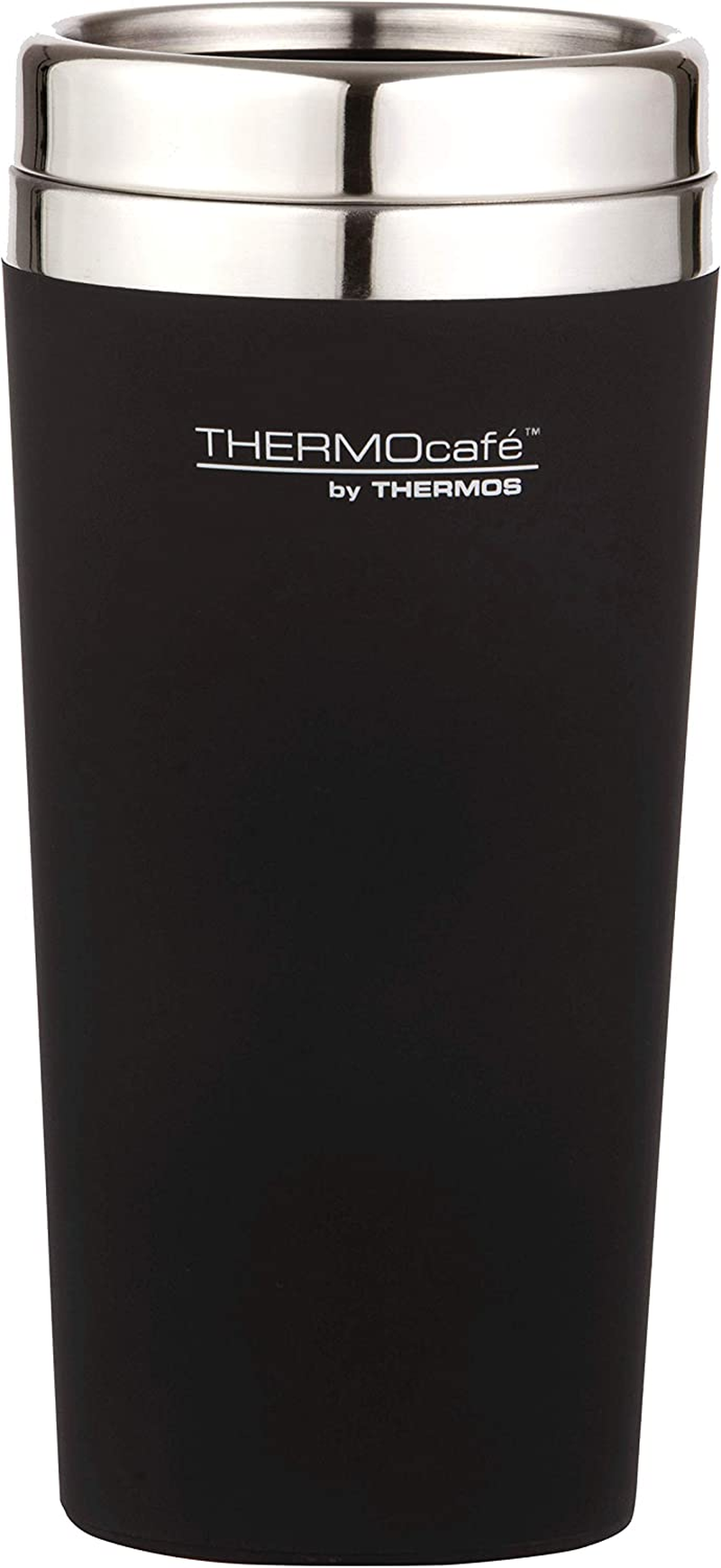 Thermocafe by Thermos Soft Touch Travel Tumbler with Stainless Steel Inner, 420Ml, Matte Black, DFR9BLK6AUS