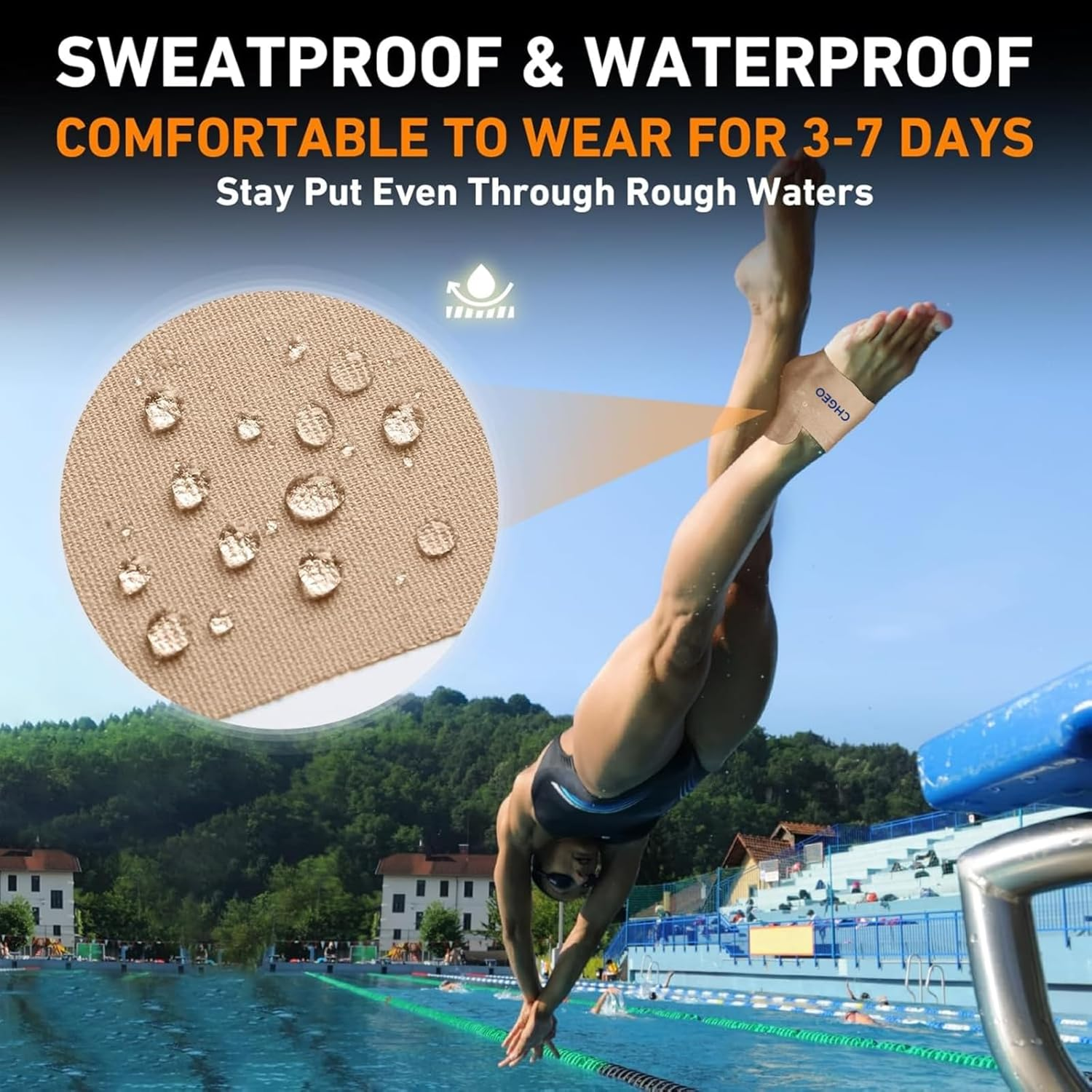 Kinesiology Tape for Shoulder & Knee Pain Relief - 12 Pack Precut Waterproof Athletic Tape, Breathable Elastic Support for Muscle, Joint, Sports Injury image number 3